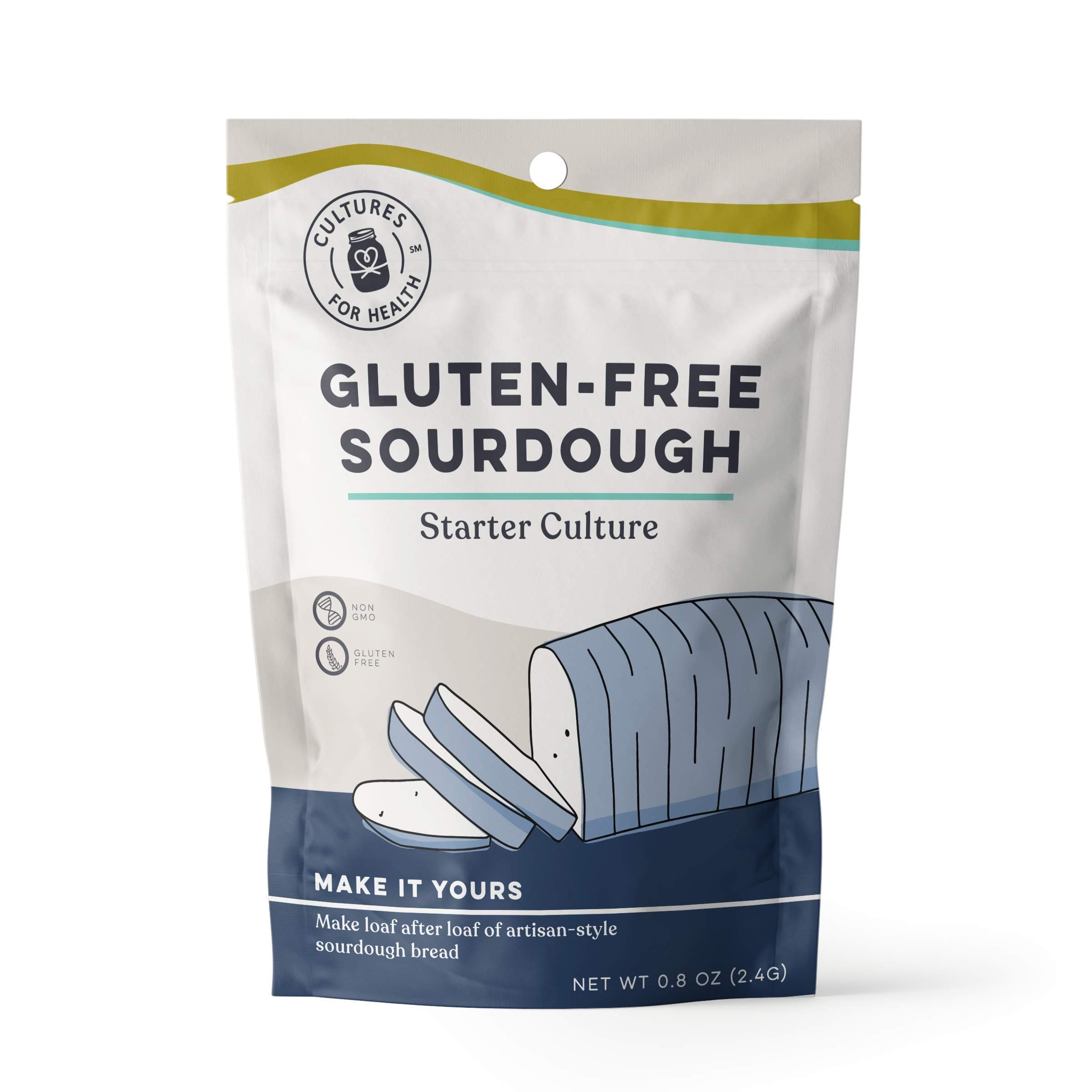 Cultures for Health Gluten Free Sourdough Starter | Heirloom Dehydrated Culture for Baking Gluten Free Bread | DIY Pasta, Pizza Dough, Pie Crust, & More | Non-GMO Prebiotic Sourdough Bread