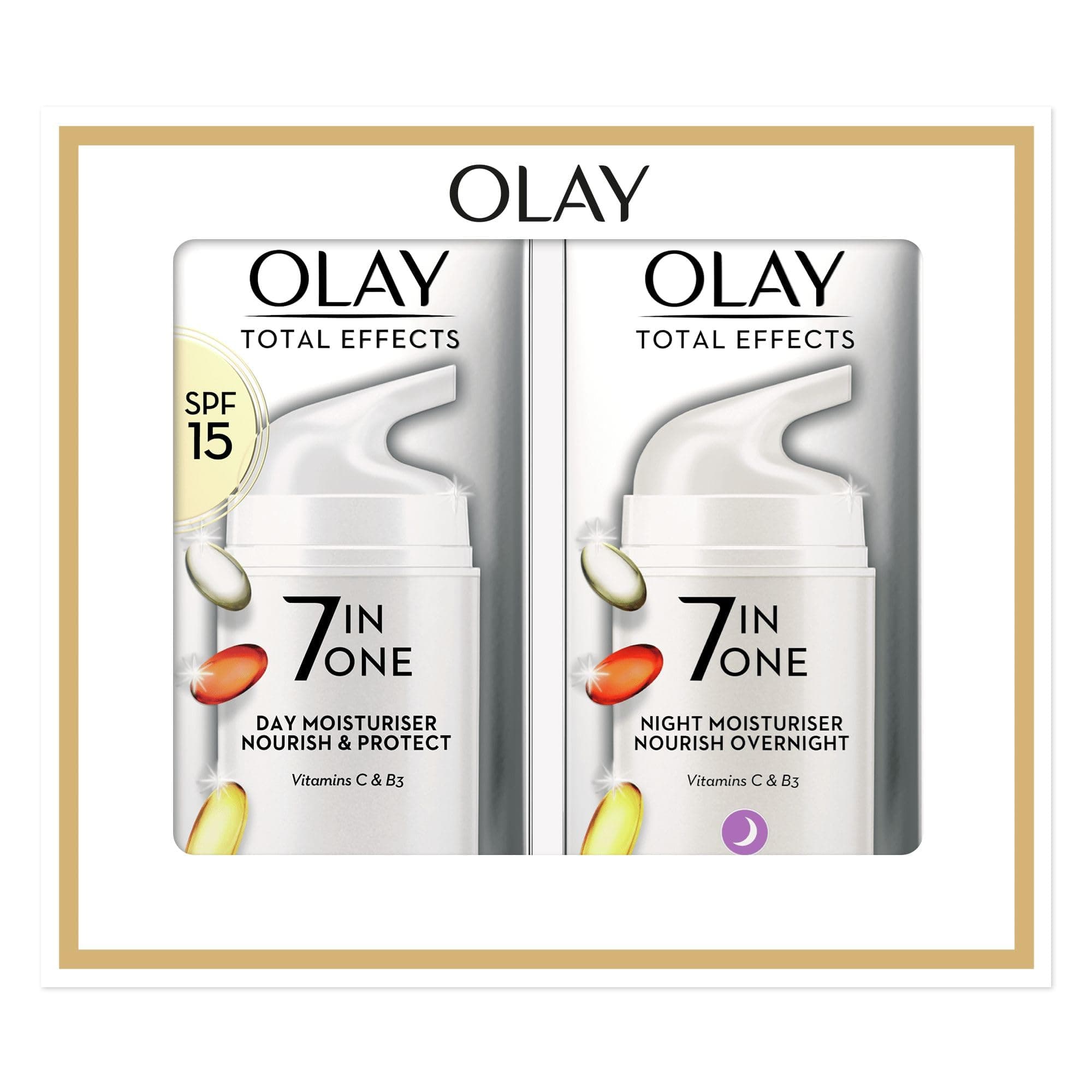 Olay Total Effects Anti-Ageing 7in1 Gift Set: Day Cream Moisturiser 37ml, Night Cream Firming Moisturiser 37ml