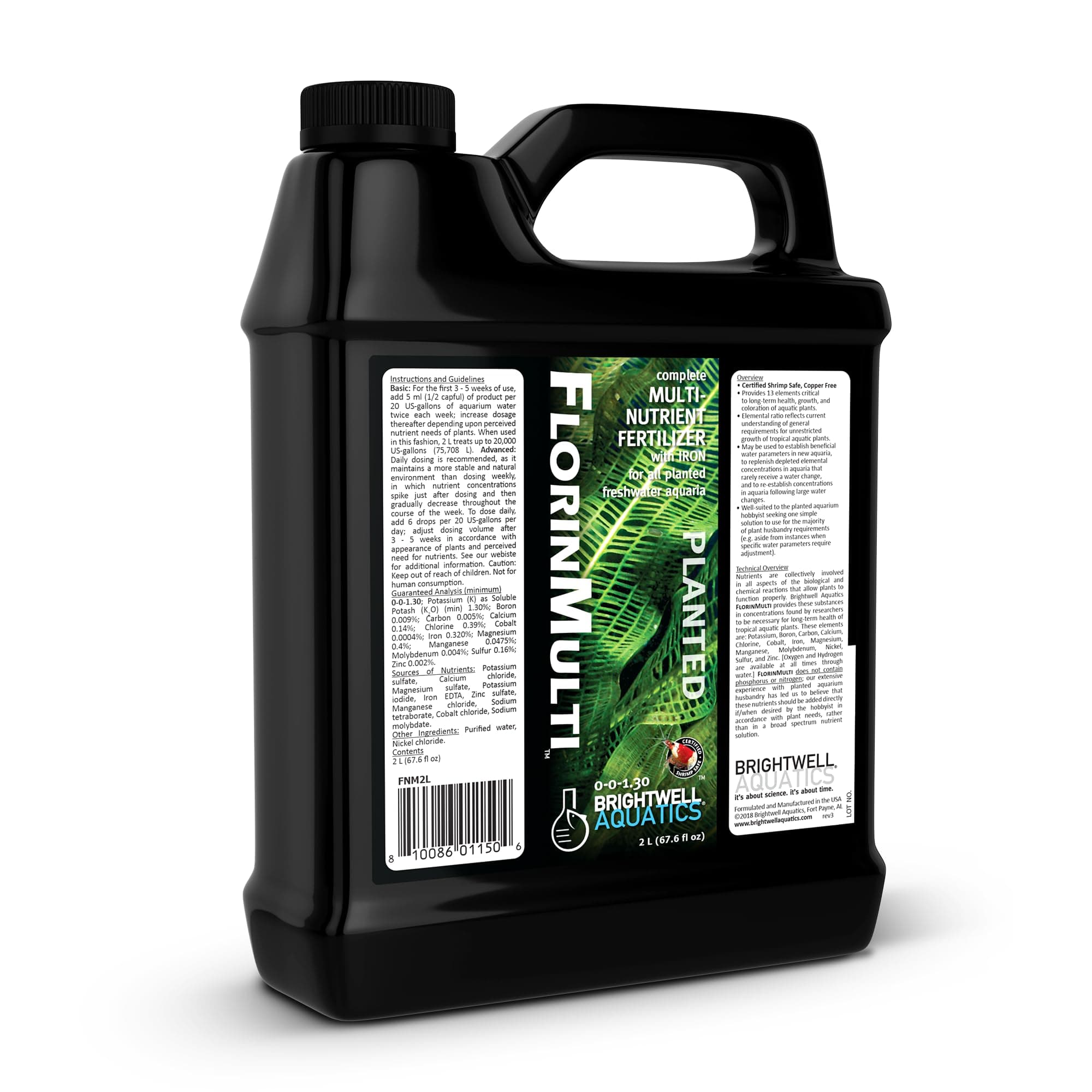 Brightwell Aquatics FlorinMulti - Multi-Nutrient Supplement for Planted Aquariums - Supports Healthy Growth, Macro & Trace Elements, Ideal for Shrimp & Plants, 2L