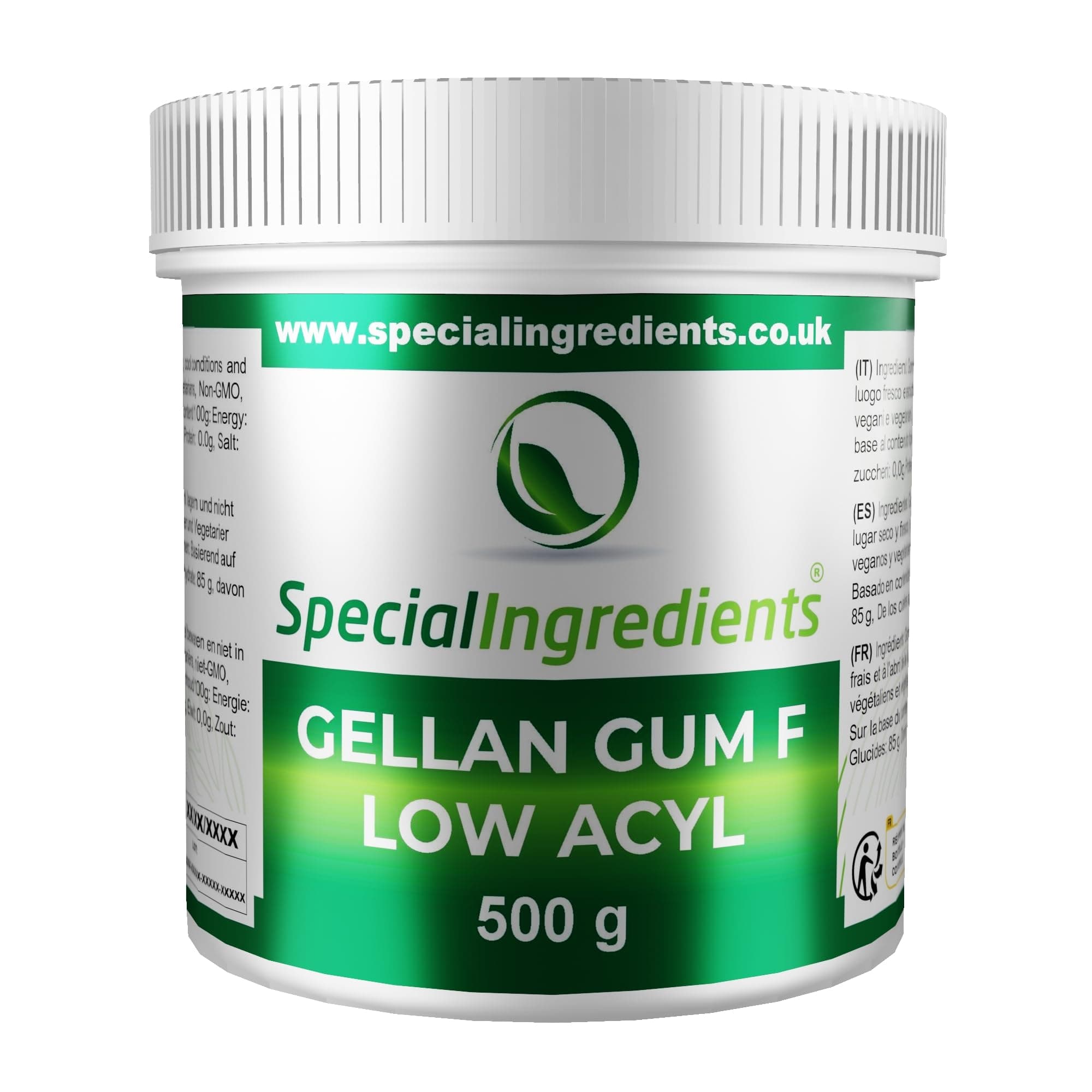 Gellan Gum Low Acyl 500g Premium Quality Powder Non-GMO, Gluten Free – Recyclable Container