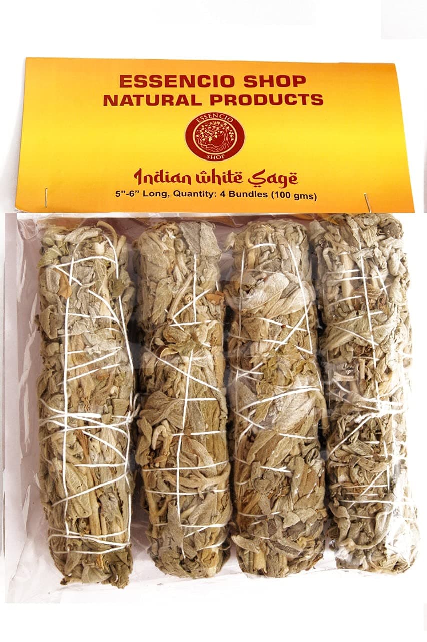 - Indian White Sage 4 Bundles Smudging Sticks (6 Inches) - 4 Pieces of 28-33 Grams Each Removes Negativity