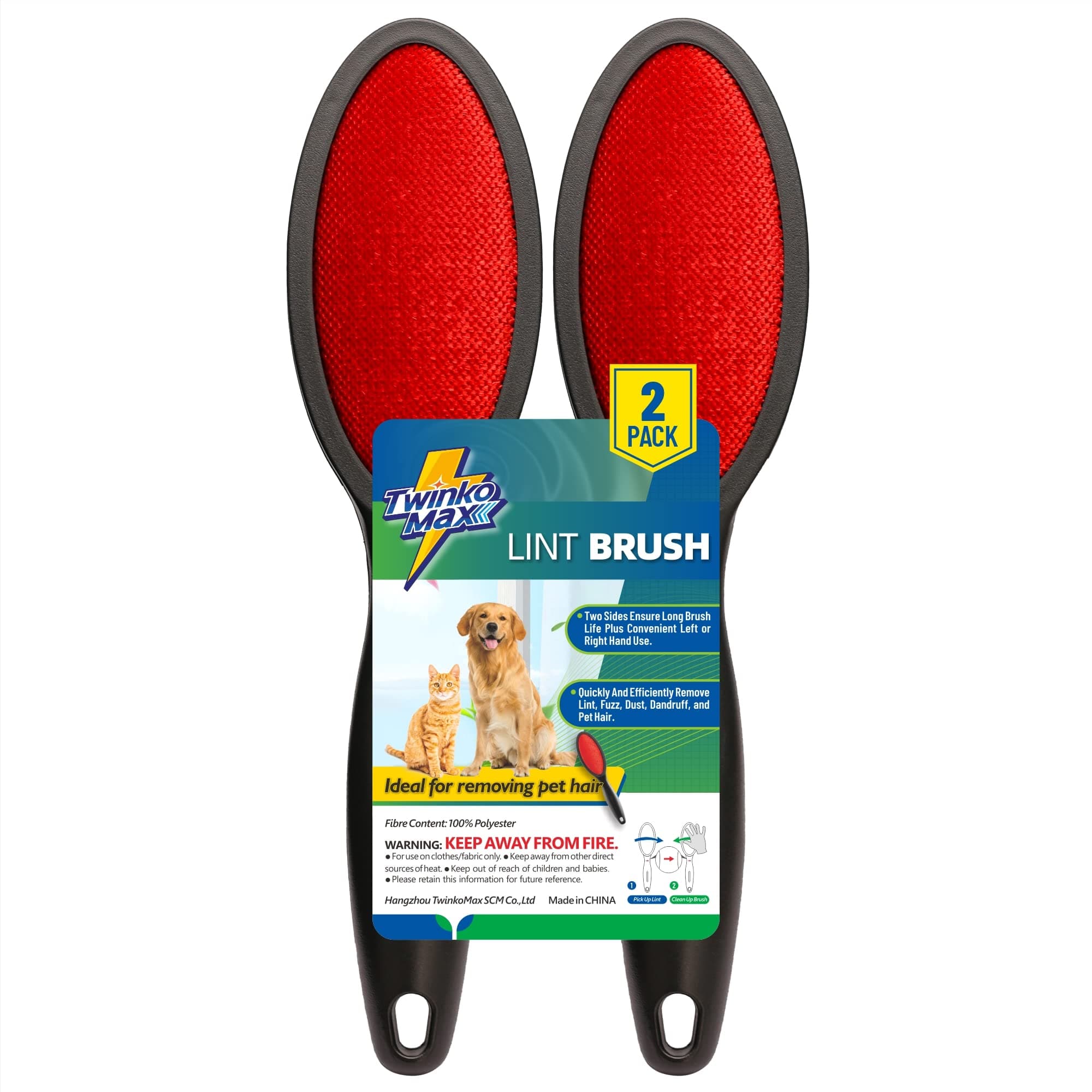 Lint Brush, Lint Remover, Pet Hair Remover, Clothes Brush, Magic Lint Remover Brush, Sheet and Carpet Cleaning Brush, 2-Sided and Reusable, No Need Lint Roller Refill.