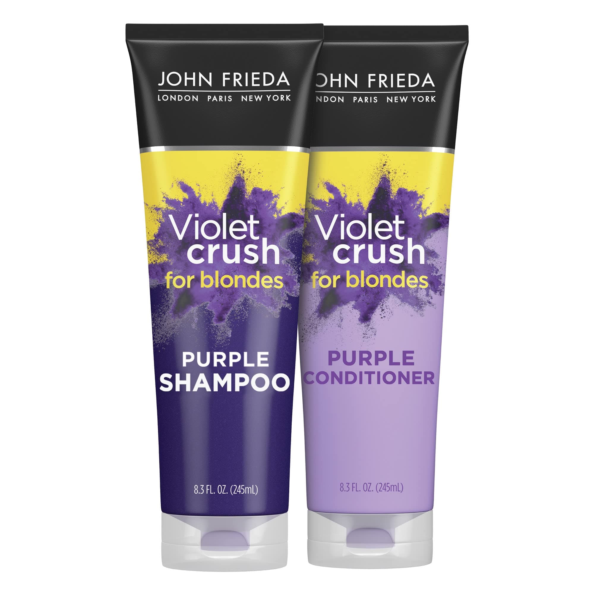 Violet Crush Purple Shampoo and Conditioner Set for Blonde Hair, Neutralizes Yellow Tones for Bleached, Blonde, and Platinum Hair, 8.3 Oz, Pack of 2