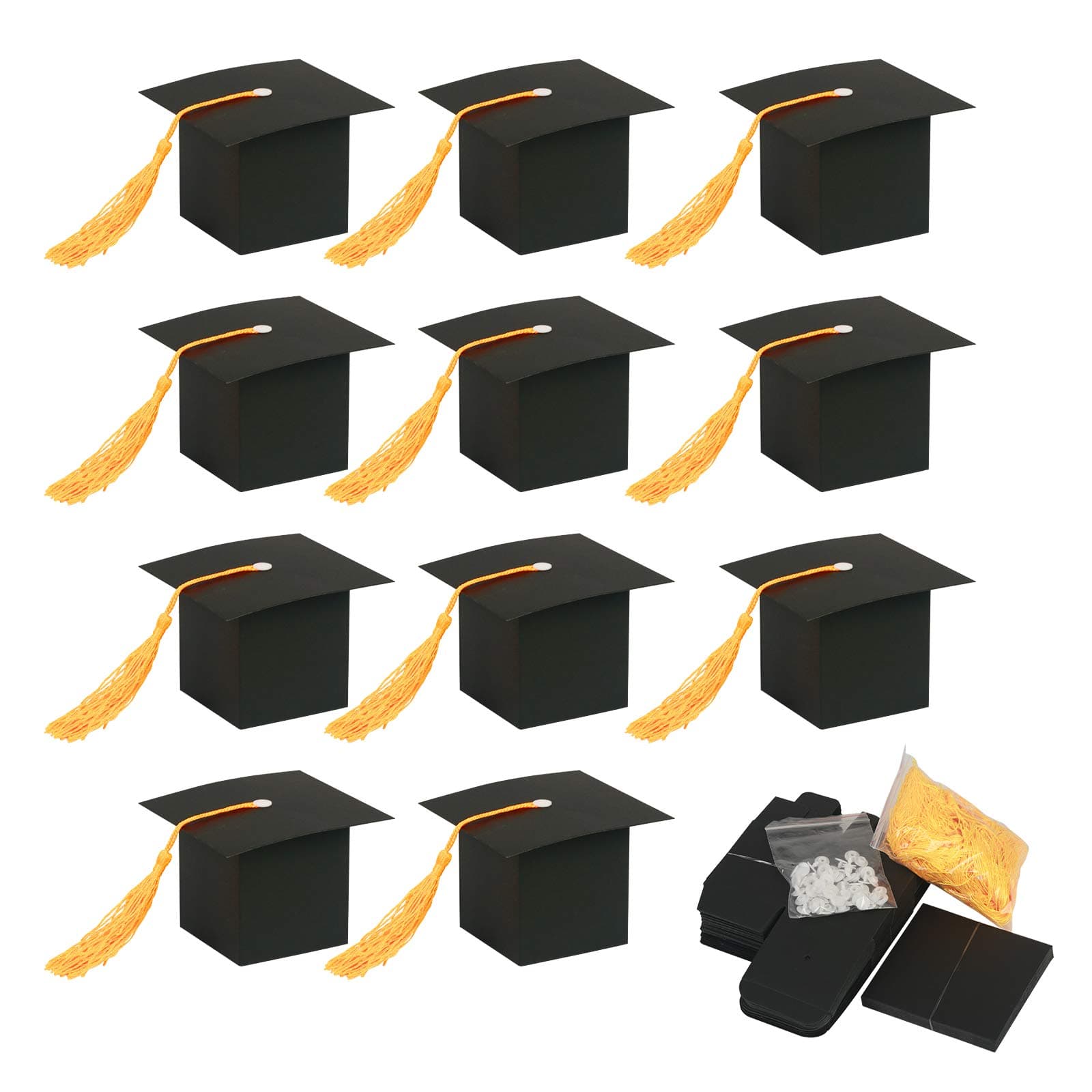 30 Pcs Graduation Candy Box Kraft Shaped Graduation Hat For Ceremony Storage Candy Jewelry