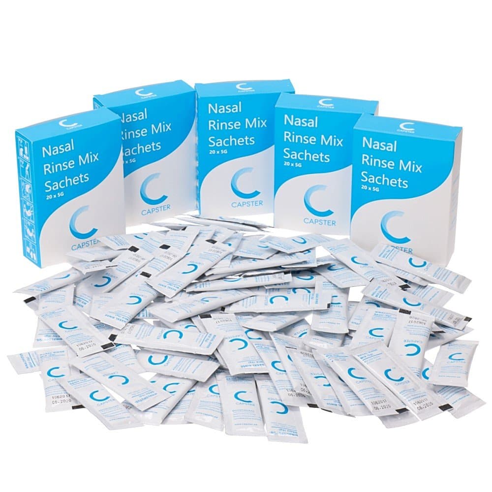 100x5g (500g) Sinus Rinse Sachets | Easily Soluble & Smooth Premixed Neti Pot Salt Made in EU | Refills are Suitable for Neilmed, Nasal Irrigation System/Kit and Neti Pot