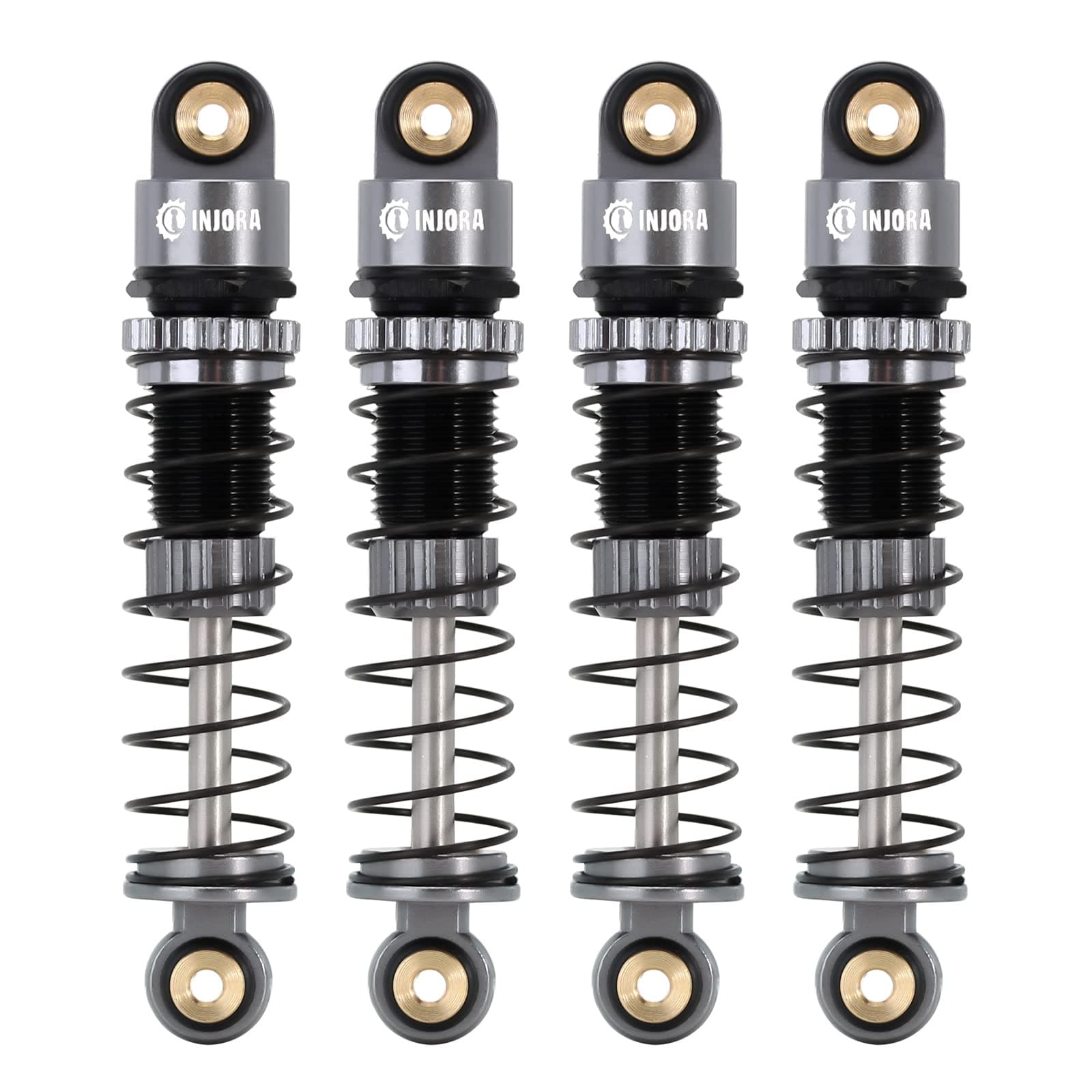 39mm Shocks- Aluminum Threaded Shock Adjustable Absorber Oil Damper for Axial SCX24 FMS FCX24M 1/24 RC Crawler Car Upgrade Parts(Grey)