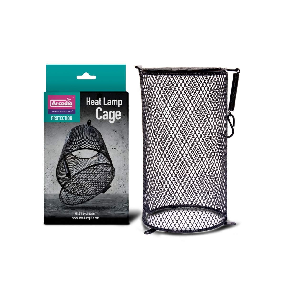 Heat Lamp Safety Cage – Protective Mesh Cover for Reptile Heat Bulbs and Ceramic Emitters, Screw-In Metal Light Guard for Terrariums, Vivariums, Brooders, Enclosures, and Reptile Lamp Fixtures