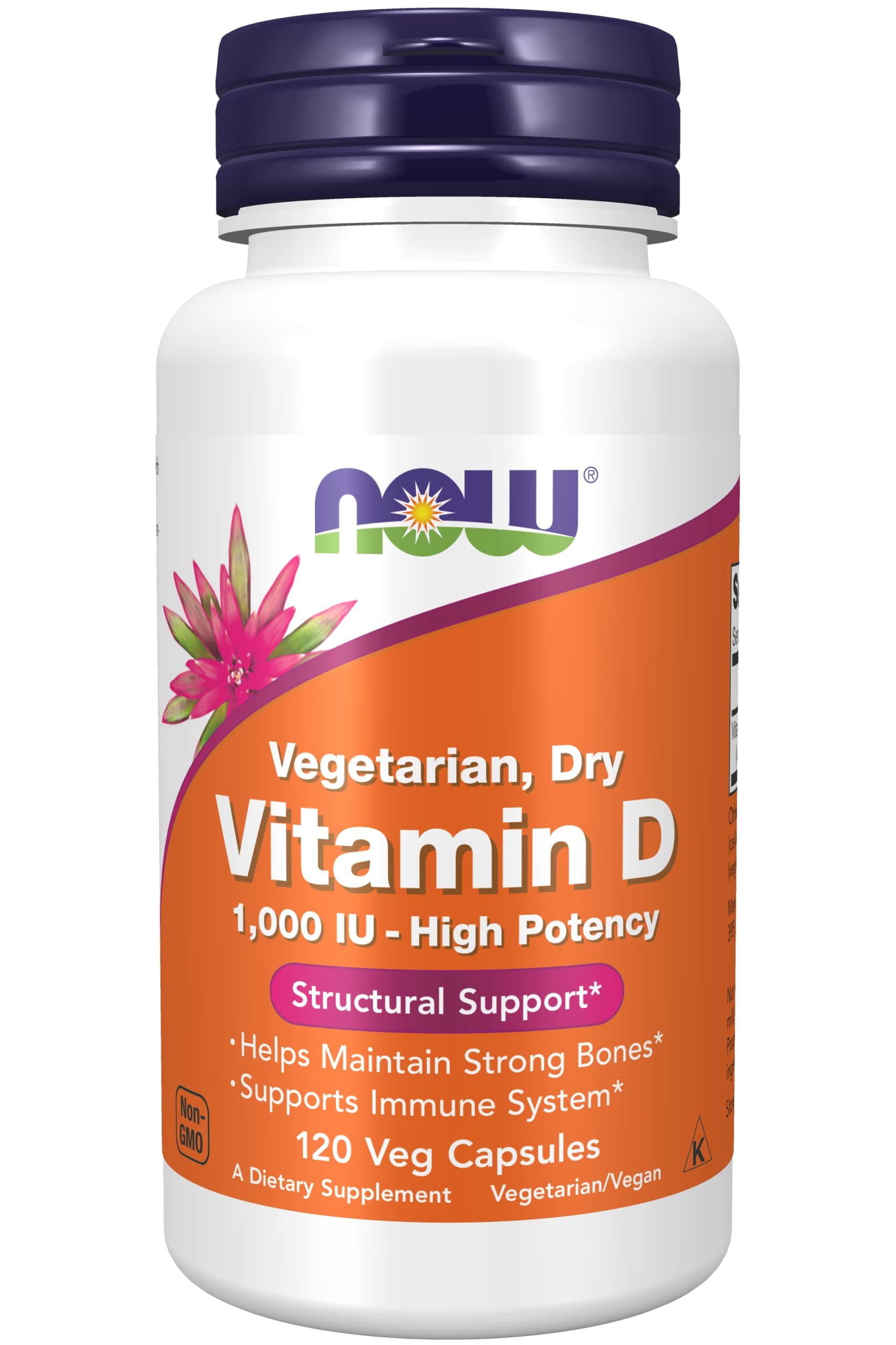 Vitamin D-2 1000 IU High Potency - 120 Vegcaps, Pack of 3