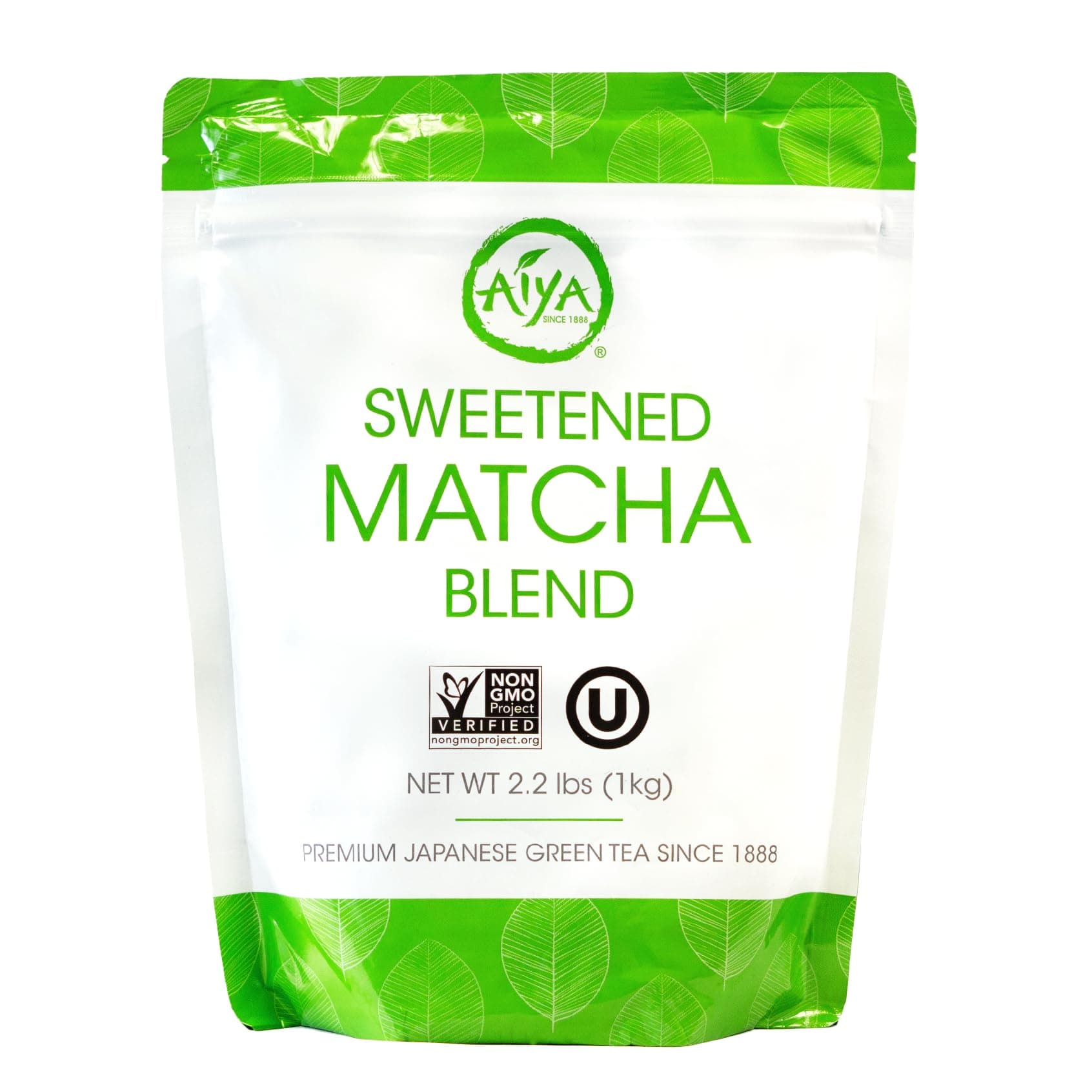 - Aiya Sweetened Matcha Blend Powder - Matcha Latte Powder With Antioxidant-Rich Japanese Green Tea & Pure Cane Sugar - Ideal for Smoothies, Lattes, and Culinary Creations - 1kg Bag (2.2 lbs)