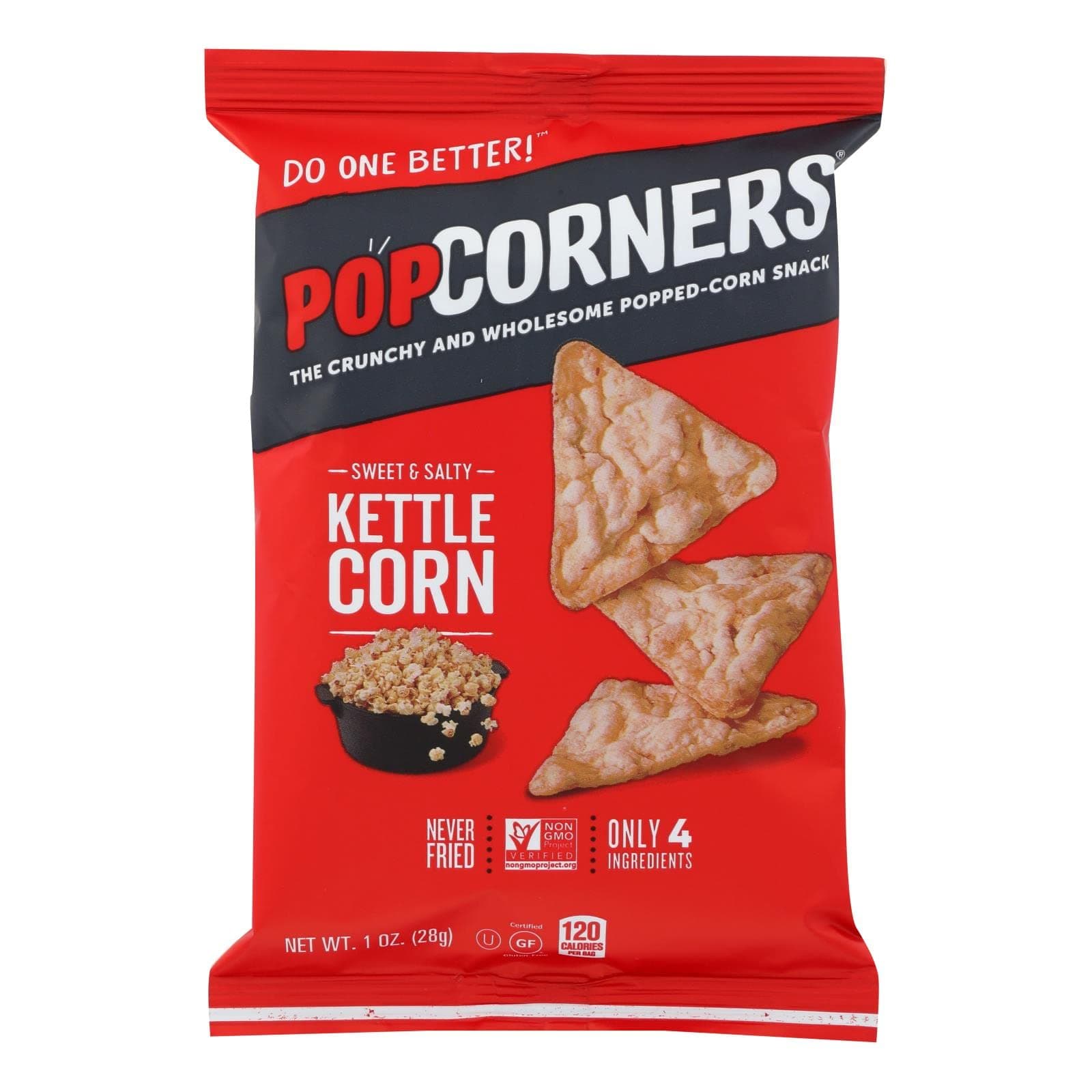 Popcorners Kettle Corn Crunchy and Wholesome Popped-Corn Snacks 1 Ounce (Pack of 40)