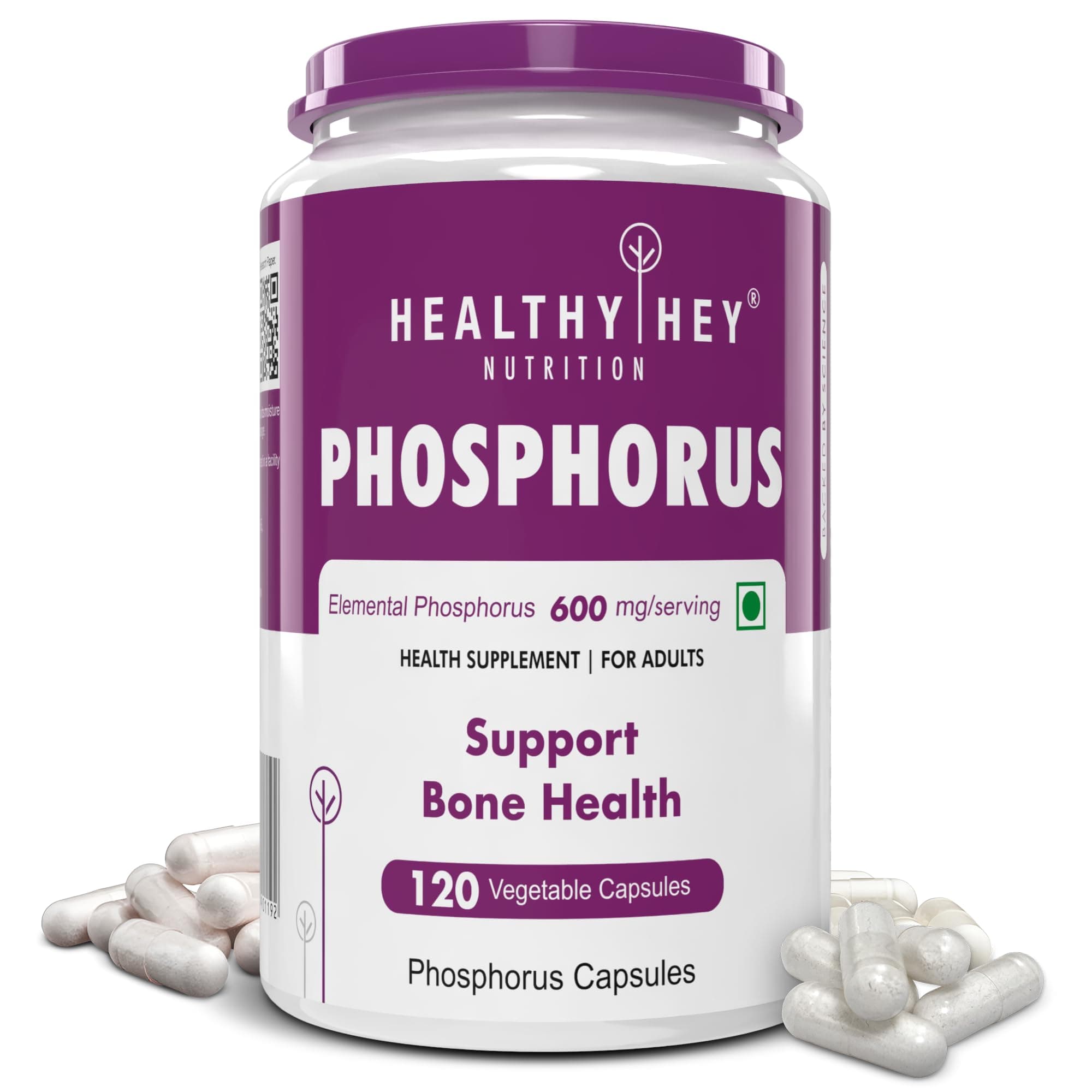 HealthyHey Nutrition Phosphorus - Support Bone Health -120 Veg. Capsules