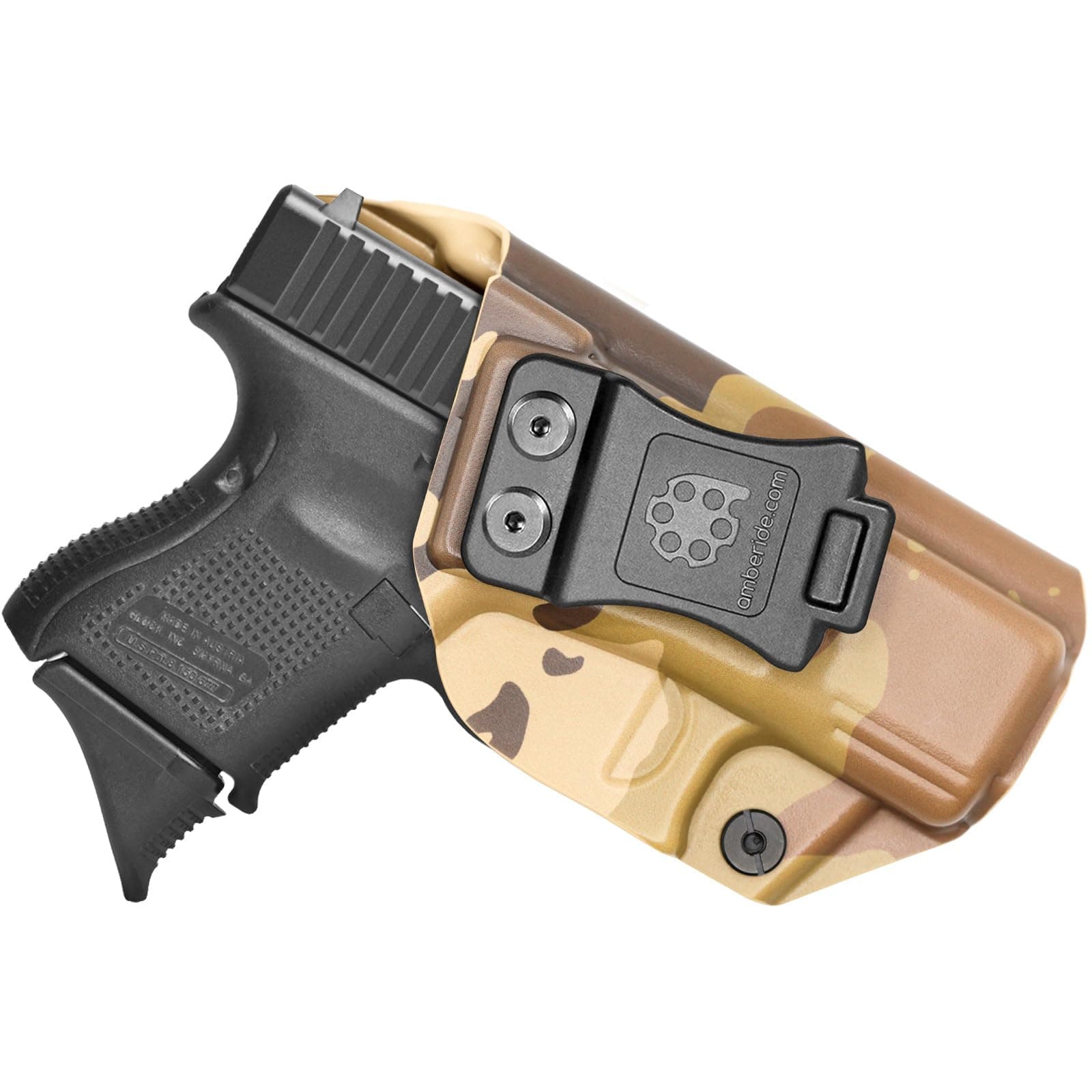 Glock26/27/33 Holster IWB & OWB KYDEX Holster Fit: Glock 26 27 (Gen 1-5) & Glock 33 (Gen 3 4) Pistol – Inside Waistband Concealed Carry – Adj. Cant & 'Posi-Click' Retention – No Wear/Jitter - US Made