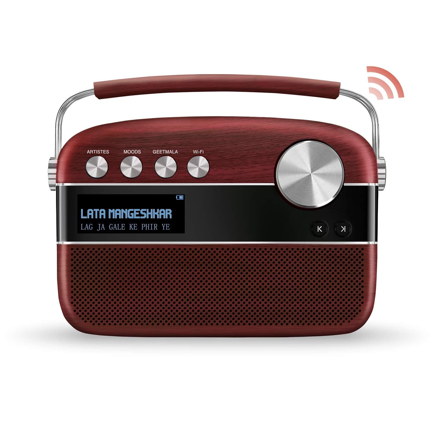 SAREGAMA Carvaan SC01 Portable Digital Music Player - Hindi (with App WiFi, Cherrywood)