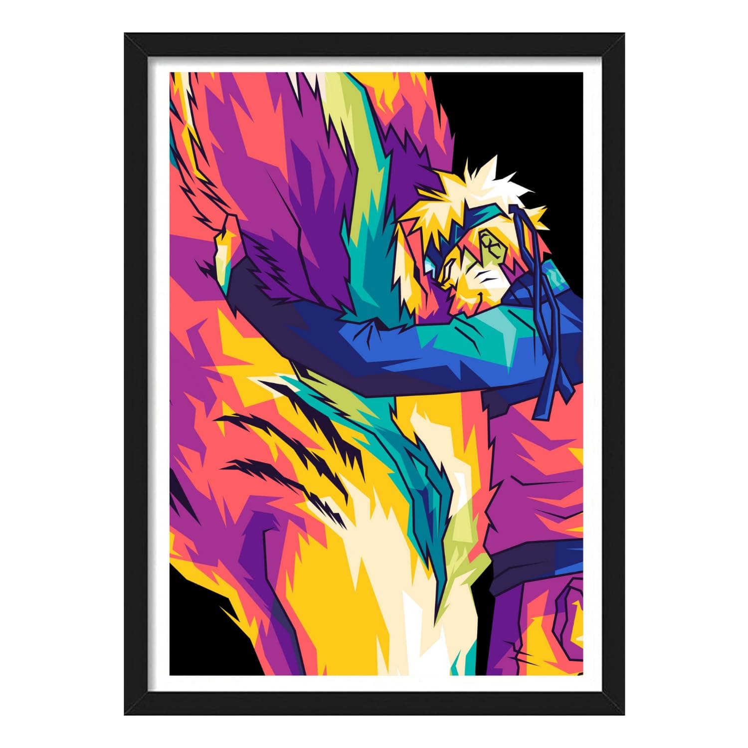 YourCanvas - | Naruto x Kurama | Naruto Shippuden Framed posters | Anime Frames (Black Framed 10×13 inches, Naruto x Kurama)