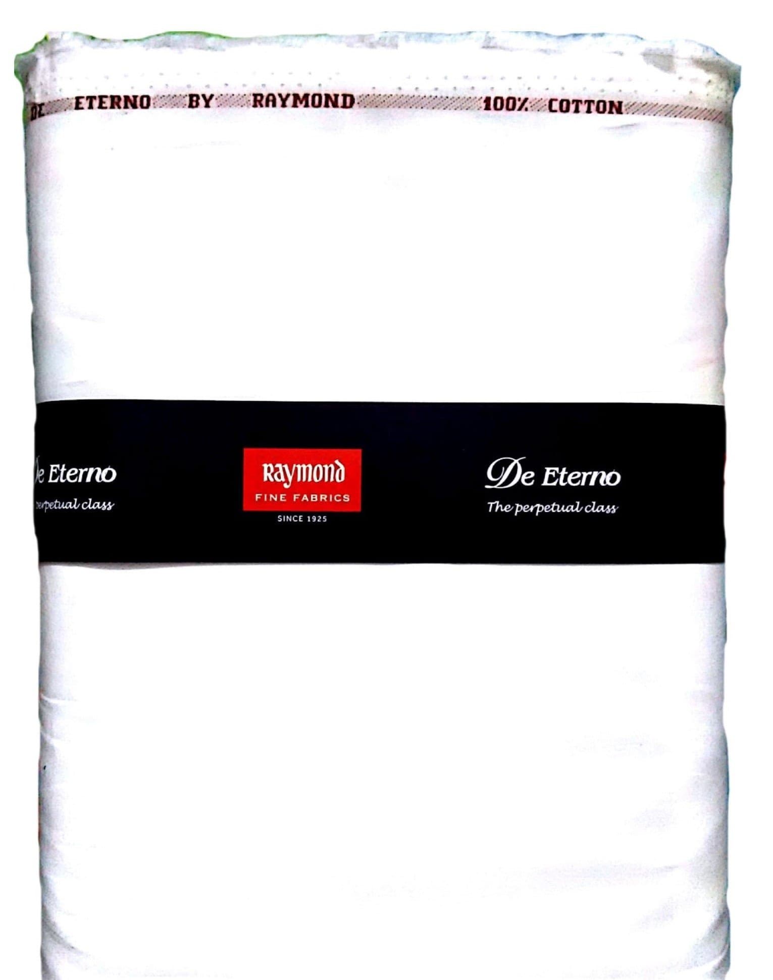 Raymond Men's Cotton Unstitched 1.6 m Shirt Fabric (White, Free Size)