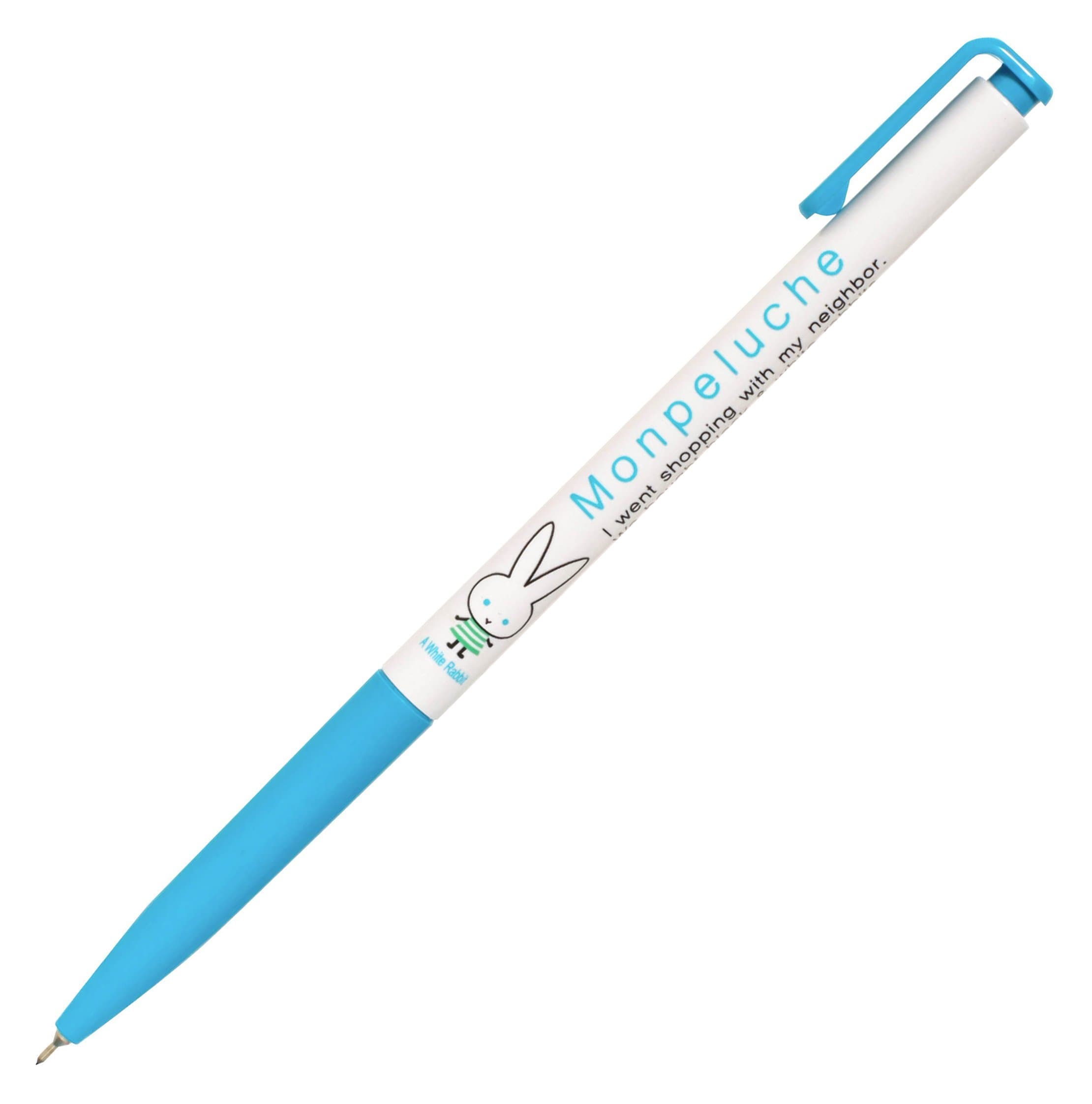 Xeno Shinzi Katoh Monpeluche, 0.38mm, Slim Ballpoint Pen, Sky Blue (Pack of 12)