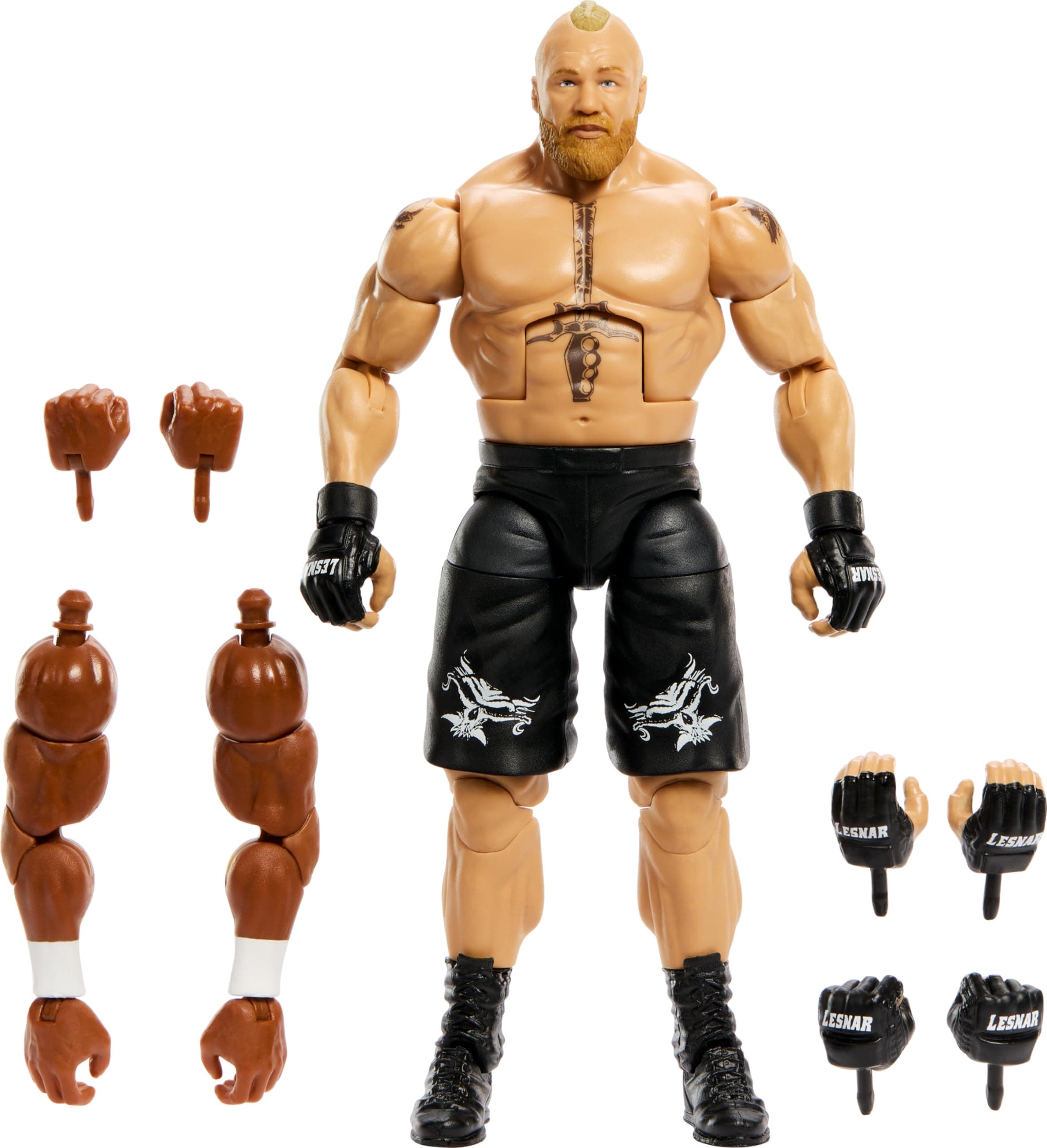 WWE Elite Collection Action Figure Royal Rumble Brock Lesnar with Accessory and Virgil Build-A-Figure Parts