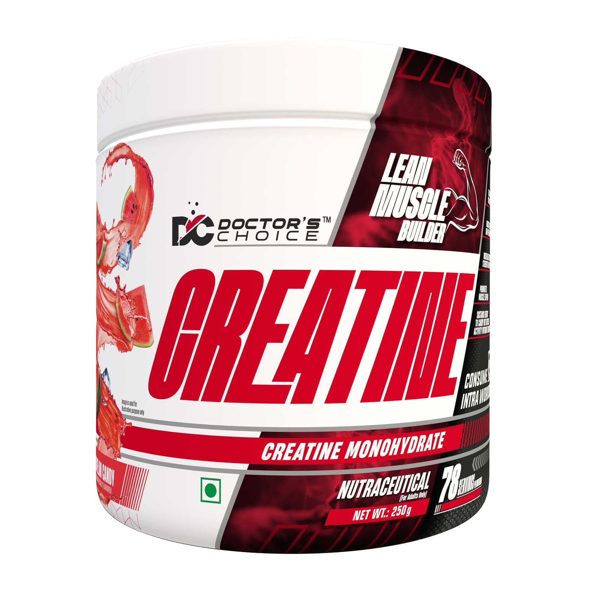 DC DOCTORS CHOICE Creatine Monohydrate 78 Serving 250 gms (Watermelon Candy)