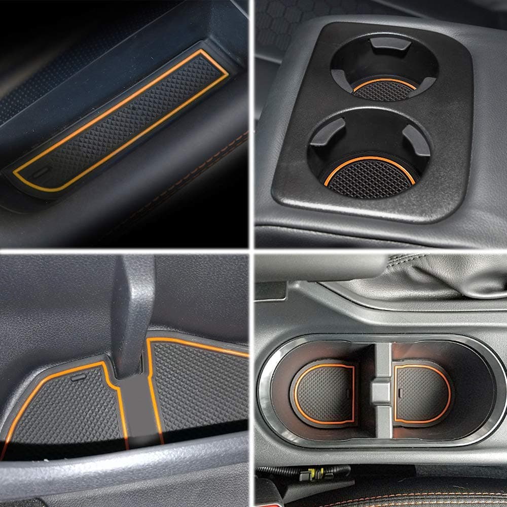 MARCHFA Door Compartment Liner Accessories for 2021 2020 2018 2019 Subaru Impreza, Subaru Crosstrek, Custom Fit Door Liner Cup Console Holder Inserts for Subaru Crosstrek (Pack of 14 Orange)