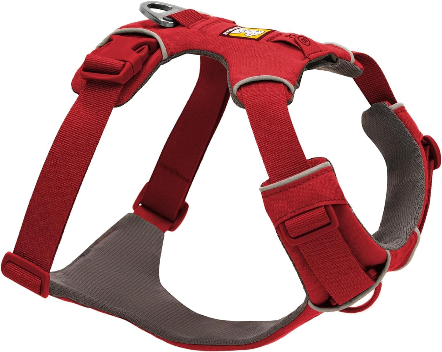 Front Range Reflective Y Harness, Adjustable Comfortable Padded Everyday Dog Walking Harness, No Pull - 2 Lead Attachments & V Ring, Size S, Red Canyon