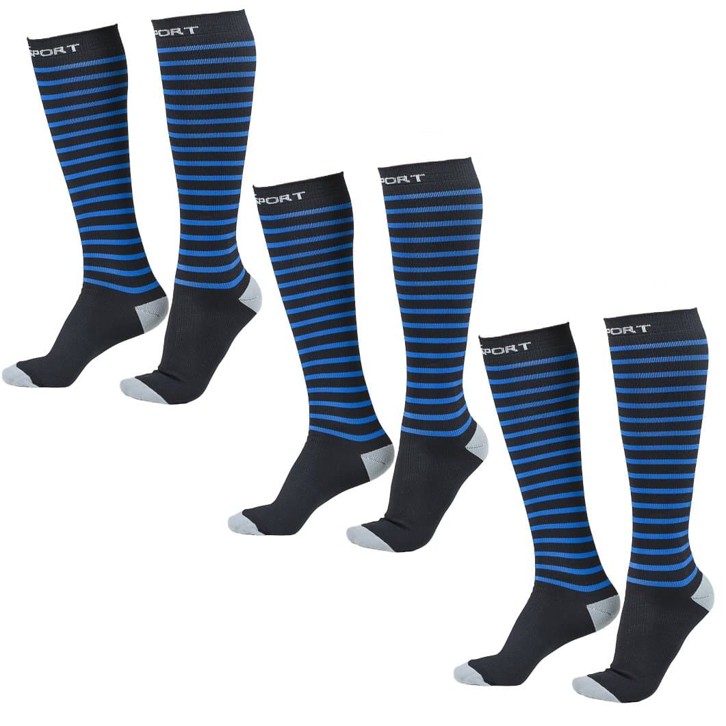 Abco Tech (3 Pairs Sports Compression Socks for Men or Women, Tall Athletic Socks, Size Small