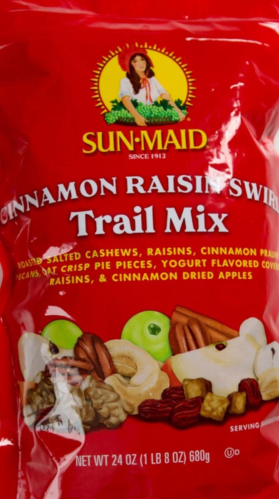 Trail Mix with Greek Yogurt Raisins & Cinnamon Raisin and Praline, Cashew, Oat, Dried Apple and Nuts by Sun-Maid