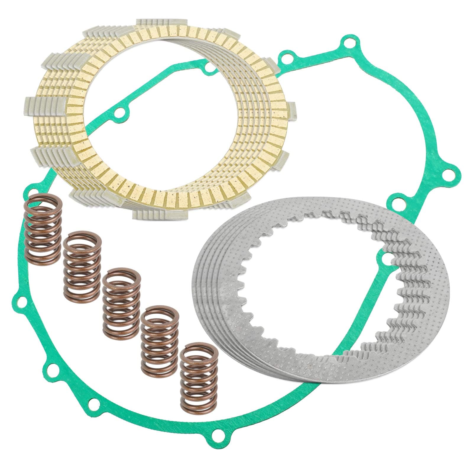 Caltric Clutch Friction Plates and Gasket Kit Compatible with Kawasaki Vulcan 500 EN500 1990-2009