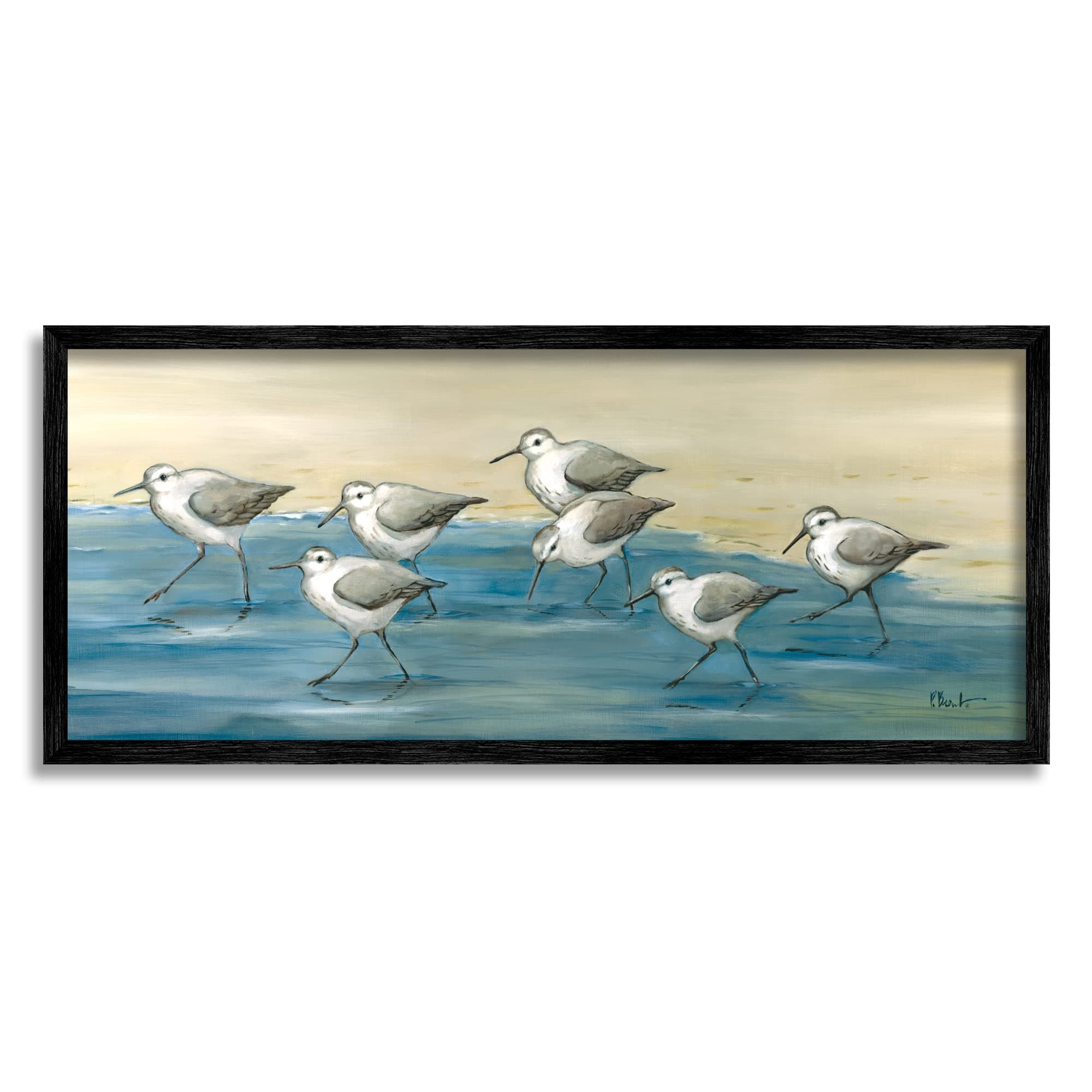 Stupell IndustriesSandpiper Bird Flock Beach Shoreline Framed Wall Art, Design by Paul Brent