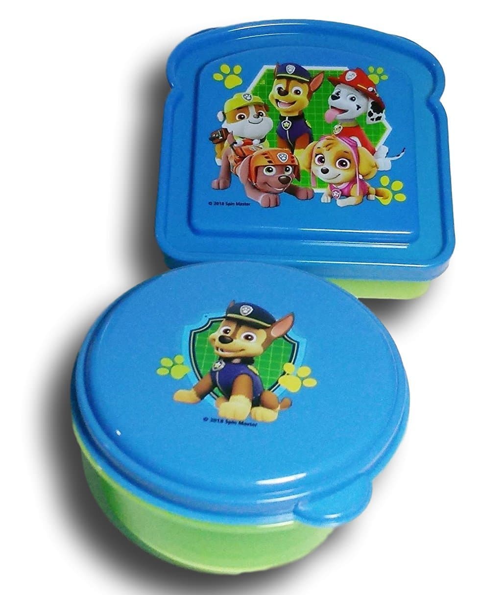 Paw Patrol Blue and Green Sandwich and Snack Container Lunch Box Kit