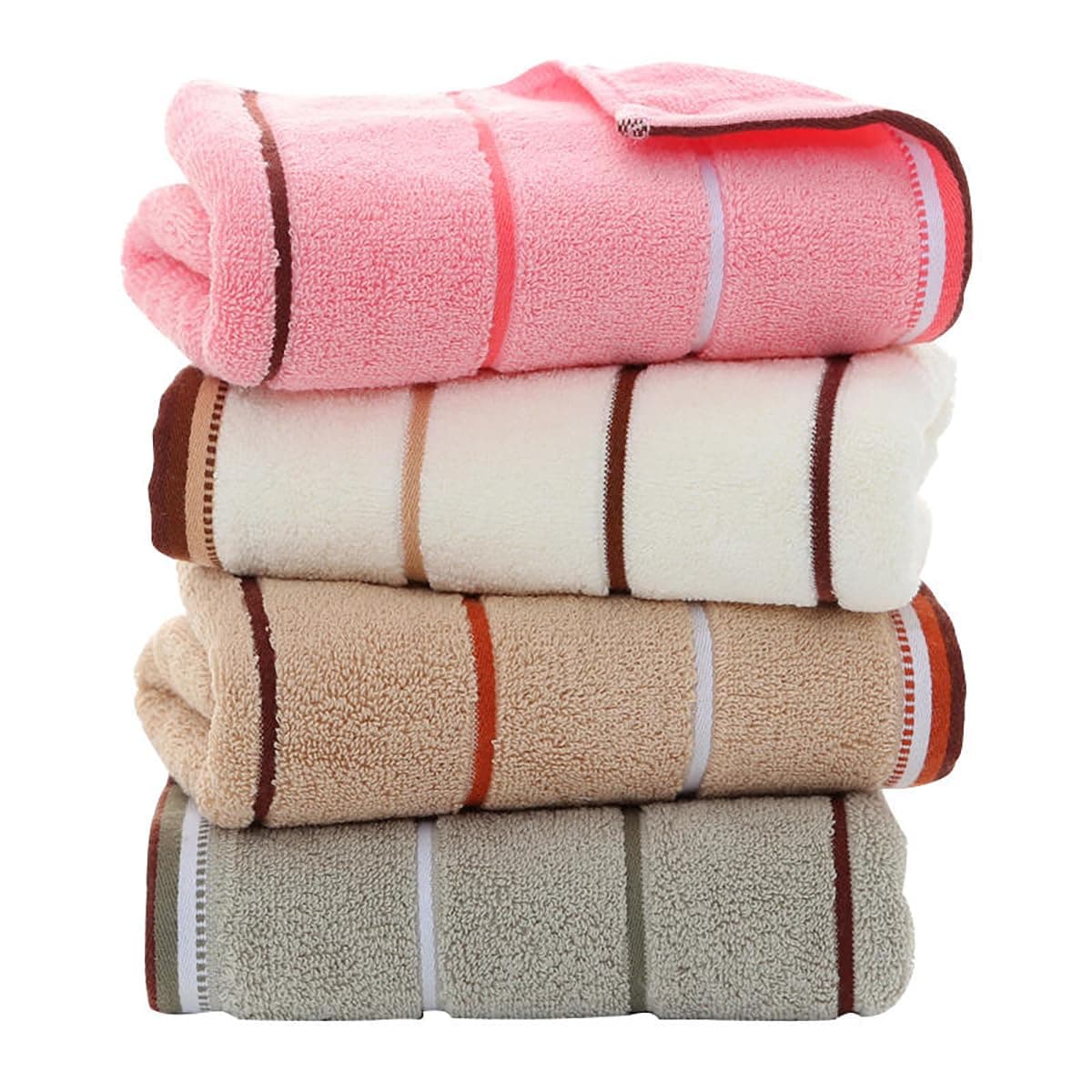 QRITY 100% Cotton Hand Towels Bath Towels Set (4 Packs, 35x 75CM)- Multi Color Towels with High Absorbency (Variety), Multipurpose Use fit for Bath, Hand, Face, Gym or Spa