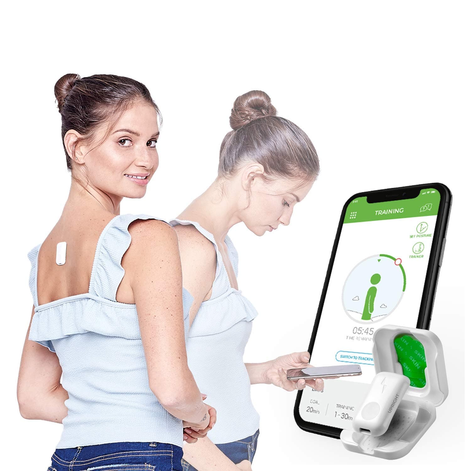 Upright GO 2 Lighter, Smaller Posture Corrector | Strapless, Discrete, Easy to Use Trainer with 30 Hours Battery Life | 1-Touch Sync App and Training Plan | Build Confidence | URF01W-EU