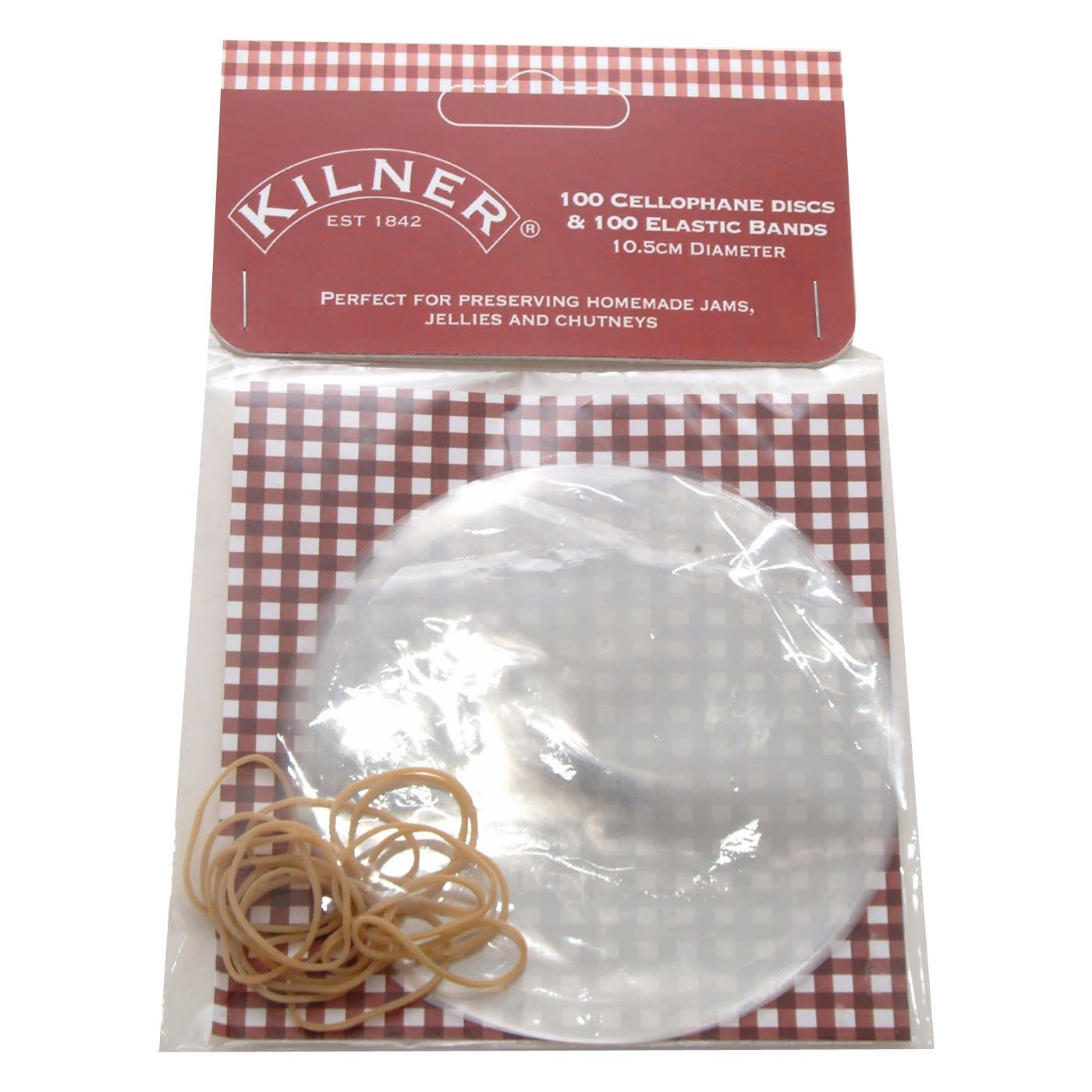 Kilner Cellophane Disc with Elastic Band, Set of 100