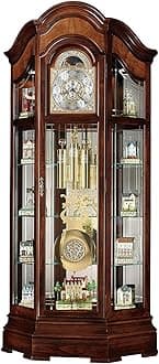Howard Miller Majestic II Floor Clock, Wood Curio Cabinet, Triple Chimes & Pendulum Volume Control Storage Cabinets, Led Illuminated Shelves Best for Home Decor, Office & Farmhouse