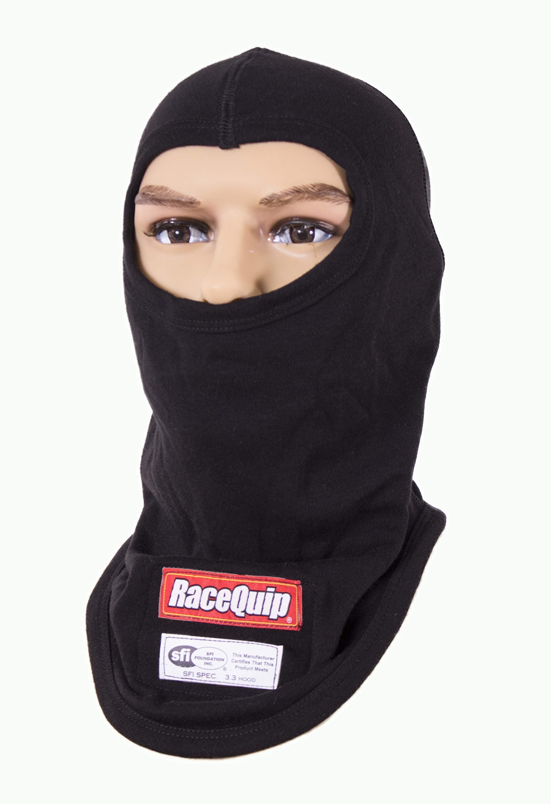 Underwear Head Sock Balaclava SFI 3.3 Fire Retardant FR Single Layer Hood Black