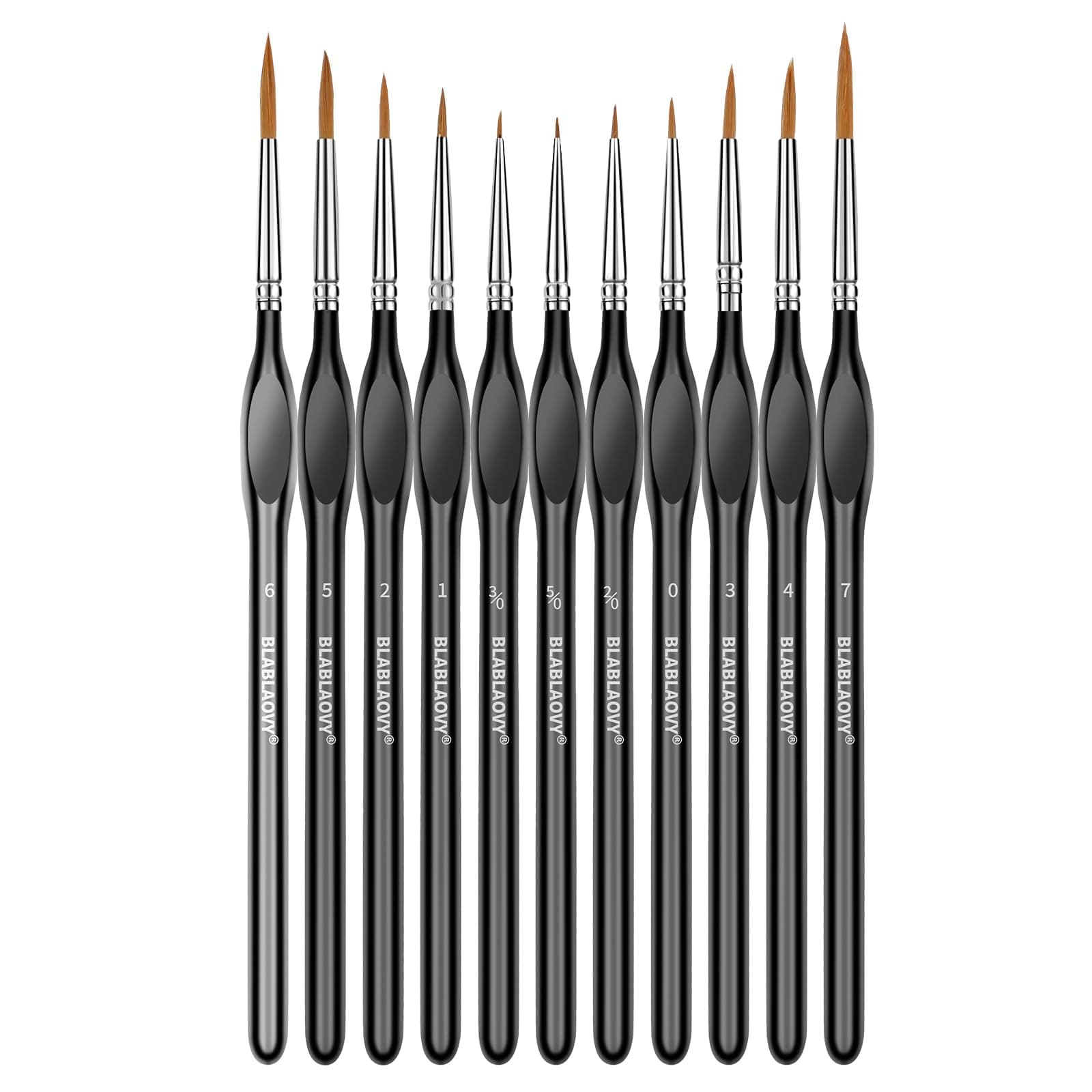 Detailing Paint Brush, 11 Pcs Miniature Paint Brushes with Triangular Handles, Art Paint Brushe for Acrylic Painting, Model, Face, Citadel, Figurine, Watercolor, Oil, Paint by Numbers Kit for Adults