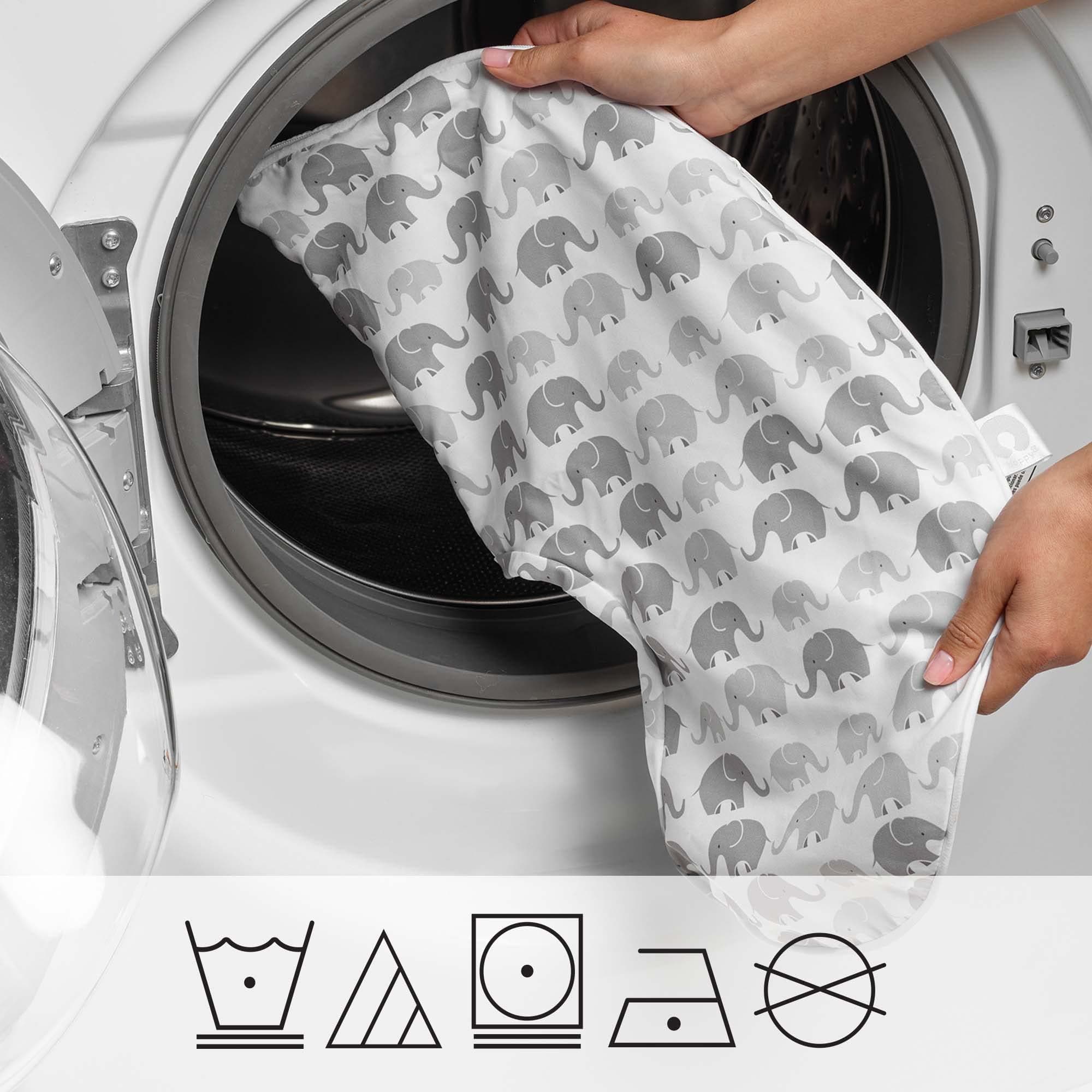 Boppy Nursing Pillow Cover—Premium | Gray Elephants Plaid | Soft, Quick-Dry Microfiber Fabric| Fits Boppy Bare Naked, Original and Luxe Breastfeeding Pillow | Awake Time Only