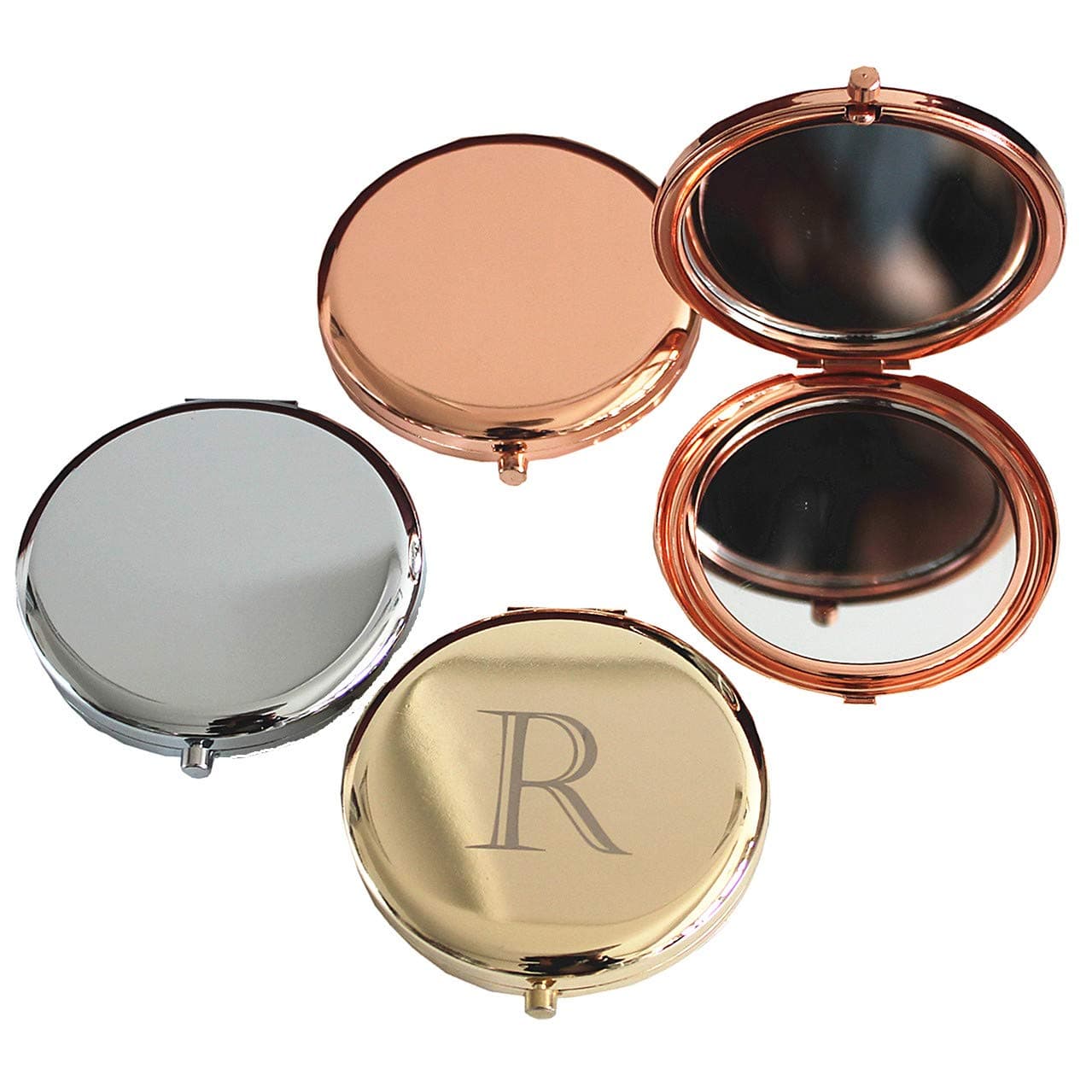 Rose Gold Compact Mirror Travel Pocket Makeup Mirror for Purse