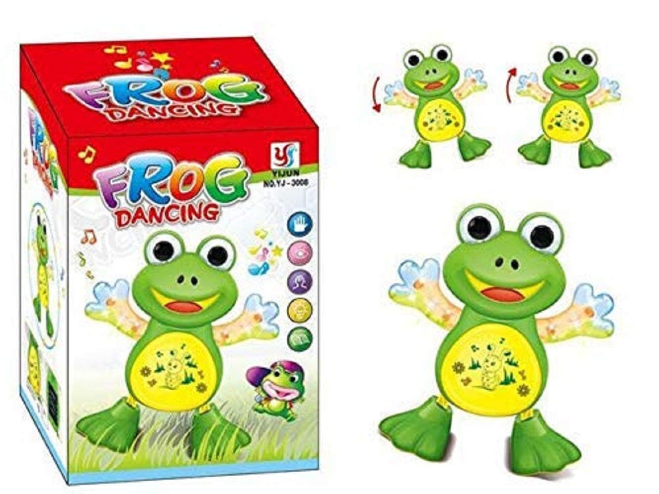JAY ANTIQUES Dancing Frog Toy with LED Light Musical Sound for Baby