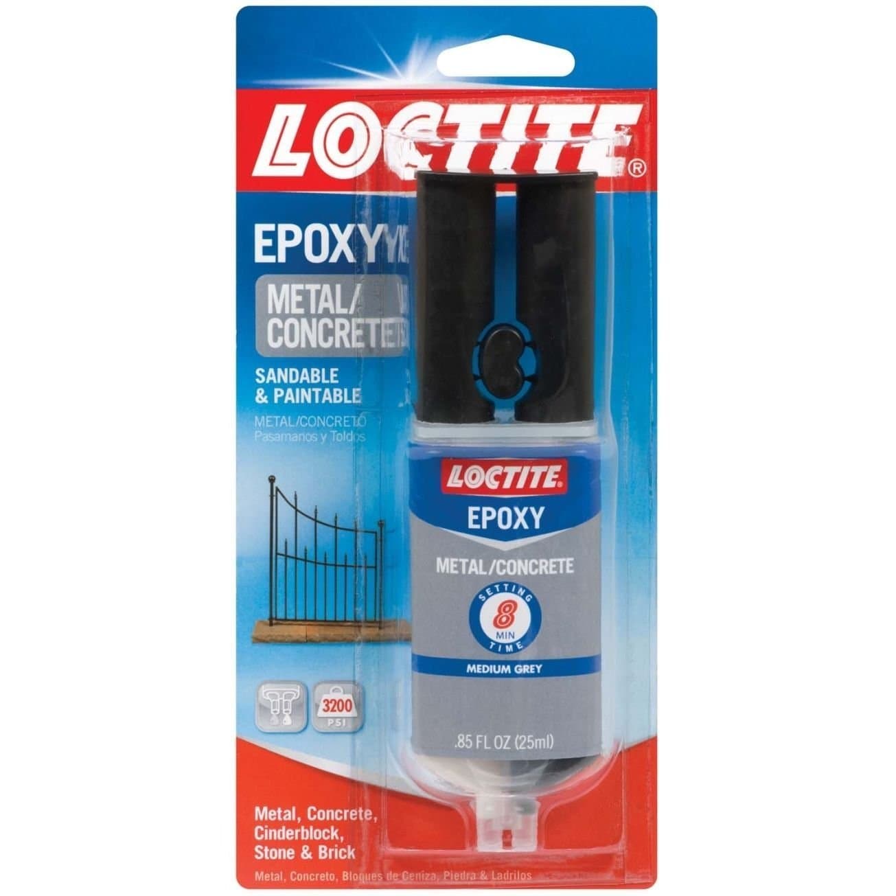 Loctite Metal And Concrete Epoxy Metal, Concrete, Cinderblock Gray Carded 0.85 Fl.Oz. by Loctite