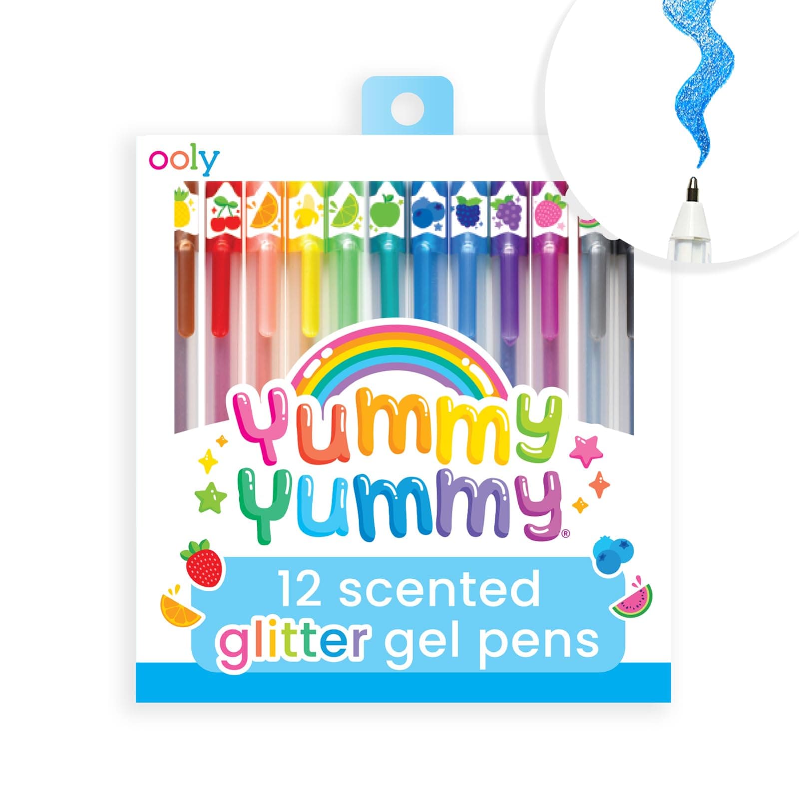 Scented Yummy Yummy Glitter Gel Pens - Set of 12
