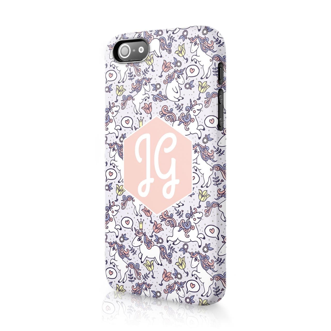 Personalised iPhone Xs Max Tirita Hard Case Cover Unicorn Rainbow Cute Custom Initials Name Monogram Design Designer Pattern Snap-On Protective