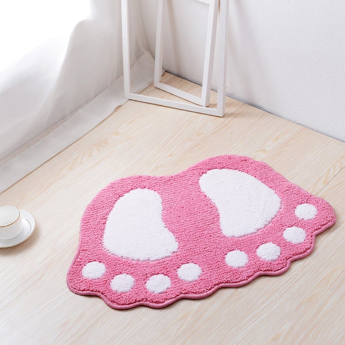 Big Feet Bath Toilet Mat Area Rugs Carpet Doormat Floor Mat Absorbent Mats Bathroom Rugs Bedroom Living Room Kitchen Foot Pad Rug-(Pink,16"X24")