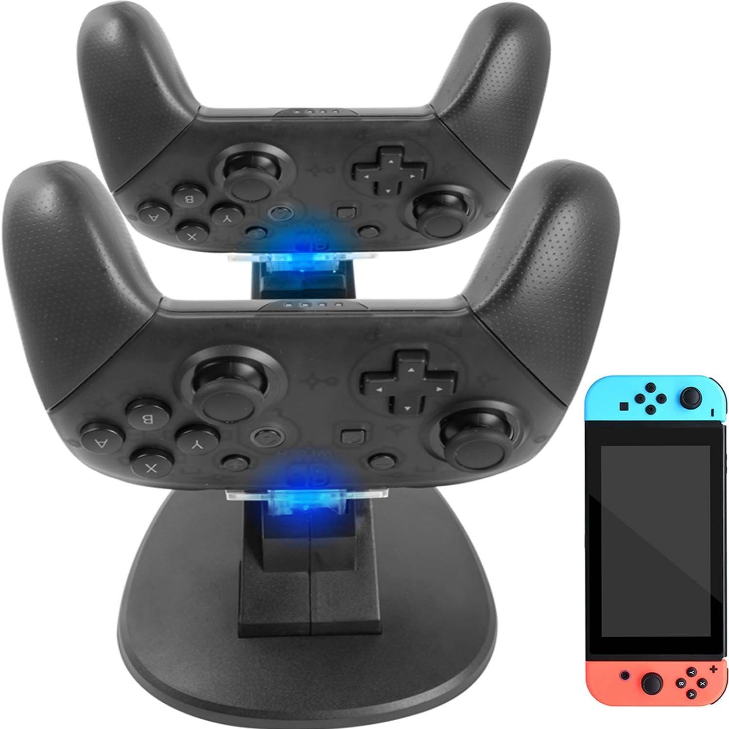 Pro Controller Charger for Nintendo Switch - Dual Controller Charger Charging Dock Stand Station Compatible with Nintendo Switch Pro Controllers with LED Indicators