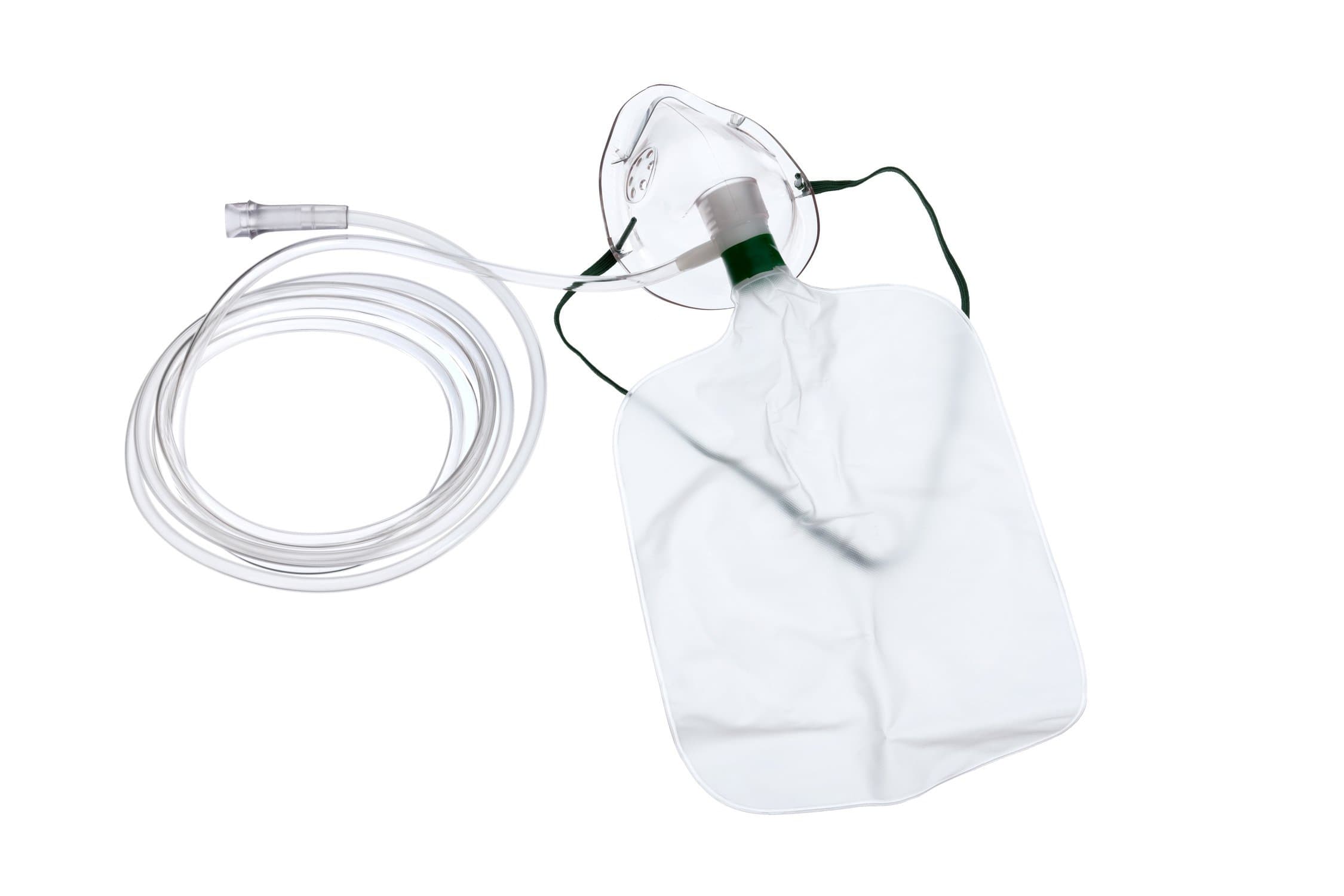 High Concentratio Oxygen (Breathing) Mask - Paediatric (Child) Size - 2 Metre Tubing (Hose) - Pack of 2