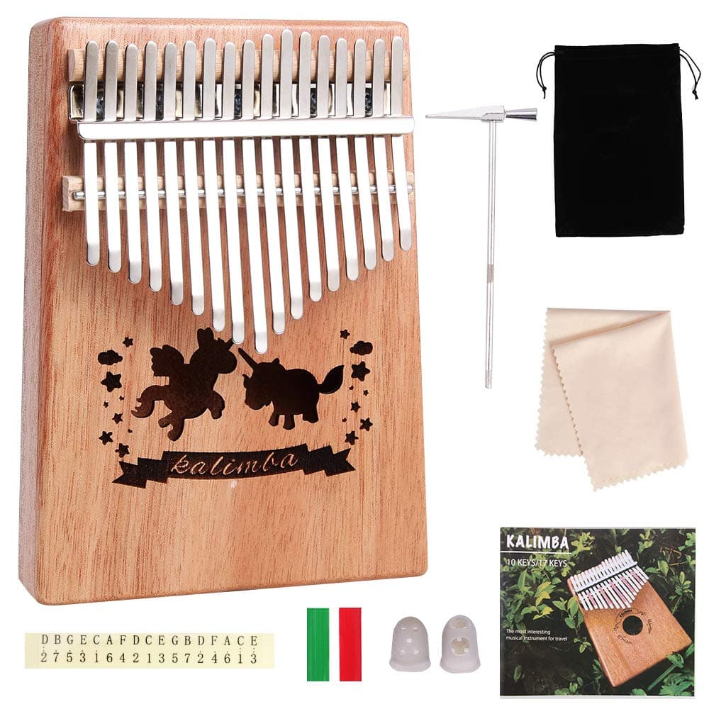 Nabance Kalimba 17 Keys Kalimba Thumb Piano with Tuning Hammer Professional High Quality Musical Instrument Ideal for Beginners and Specialists Children's Musical Instruments