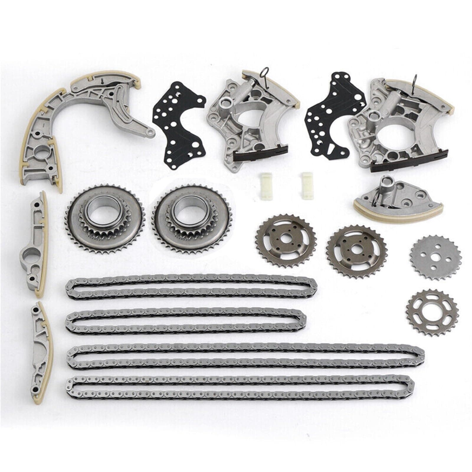 Timing Chain Tensioner Kit Guides Sprocket Set 079109217R 079109218R Compatible With VW Touareg S5 A8 S8 Q7 4.2 5.2 FSI BSM