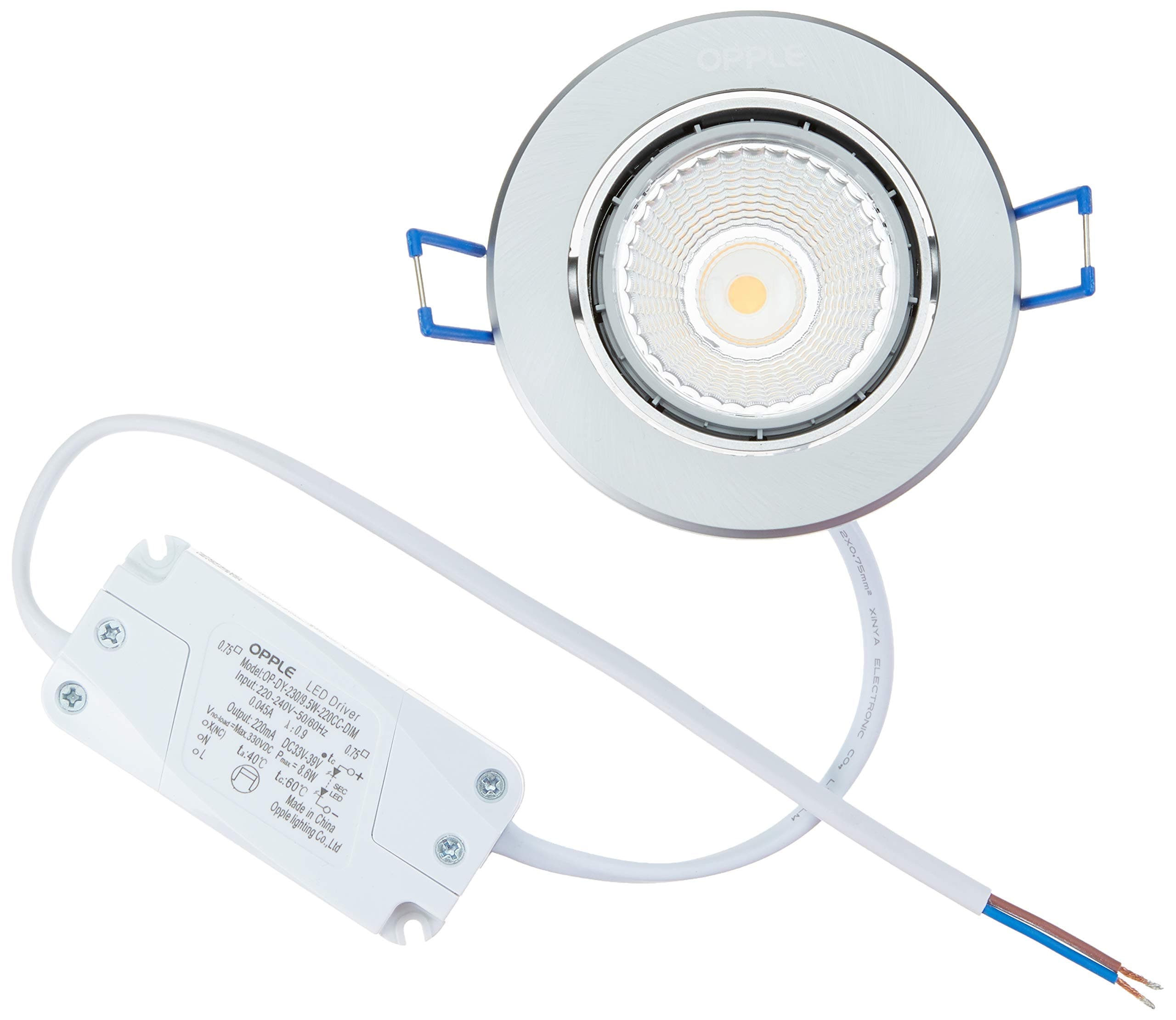 OPPLE Lighting 140044104 Indoor 9.5 W Grey Ceiling Lighting – Lamp (Internal, AC, Grey, Transparent, Aluminium, Plastic, IP20)