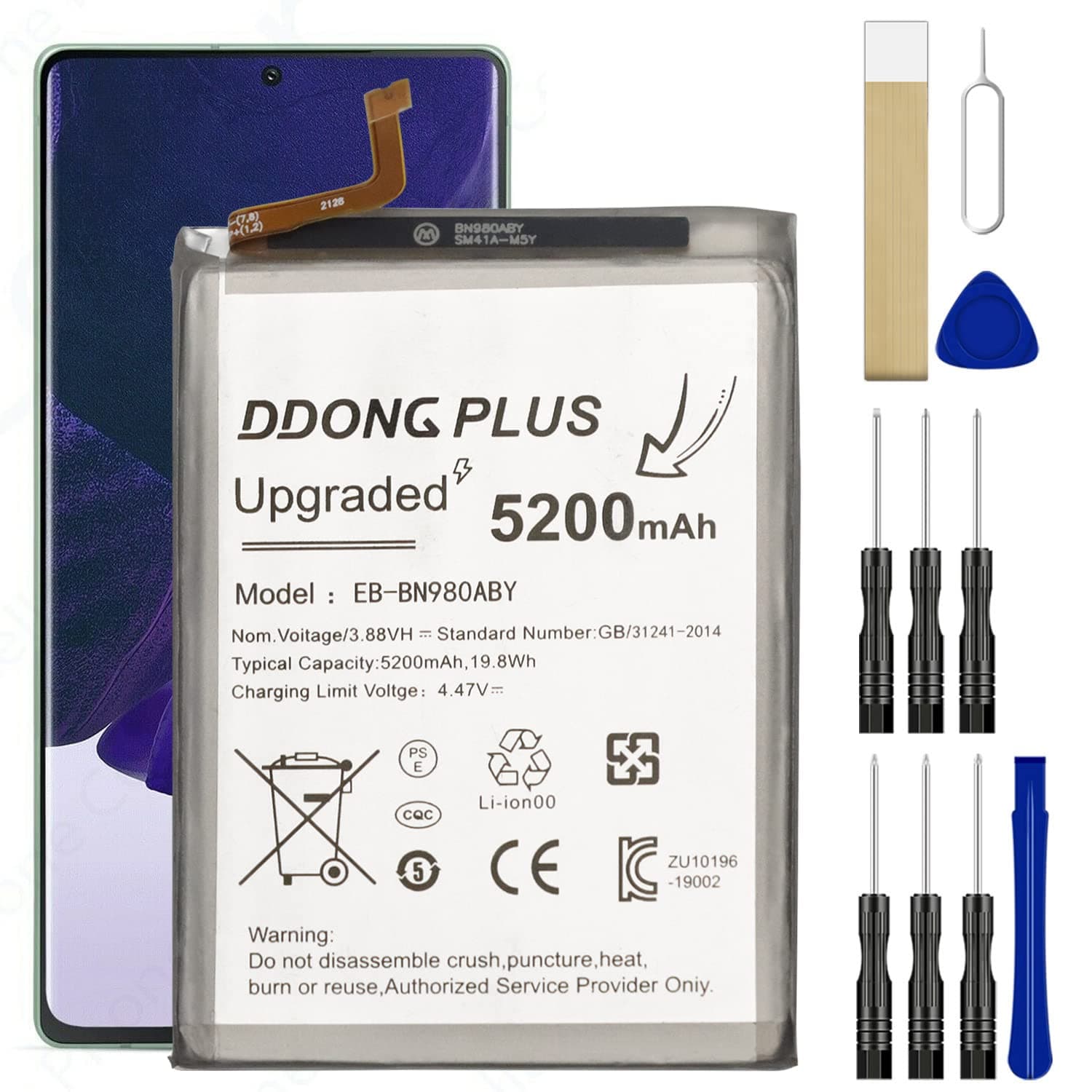 for EB-BN980ABY Replacement Battery [Upgraded] for Samsung Galaxy Note 20 5G SM-N981U SM-N981U1 SM-N9810 SM-N981B/DS N981N N981W Battery Free Adhesive Tool Kits