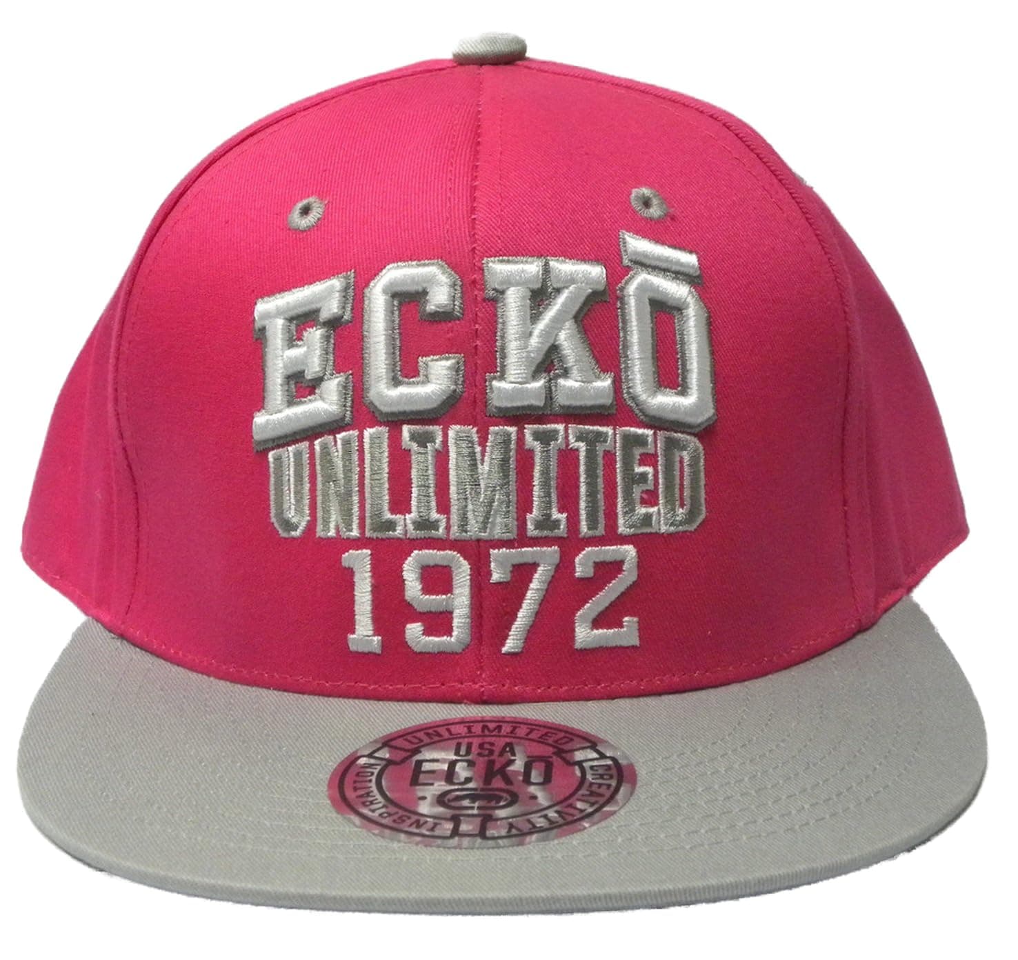 Ecko Unltd Raised Rhino Logo, Vandal Crew Seven Deuce, 1972 Print Flat Peak, Snap Back Hip Hop Baseball Cap