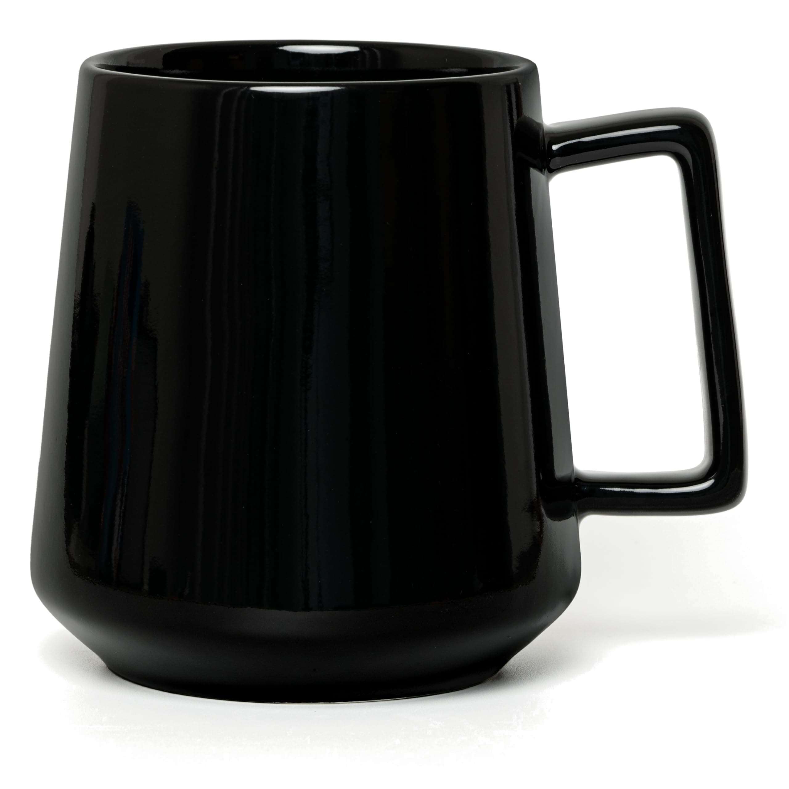 CSM Supply Glossy Finish Sleek Modern Design 16 Fluid Ounces Black Mug (1 Mug) - Stain Free - Thick Grade A Quality Ceramic – Foam Box Packaging